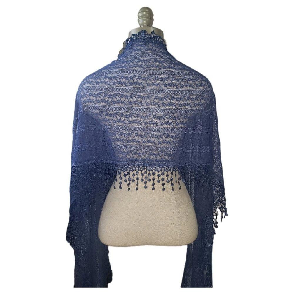 Designer CT1600 Royal Lace Blue Cut Out Wrap Size ONE SIZE - 5 Thumbnail