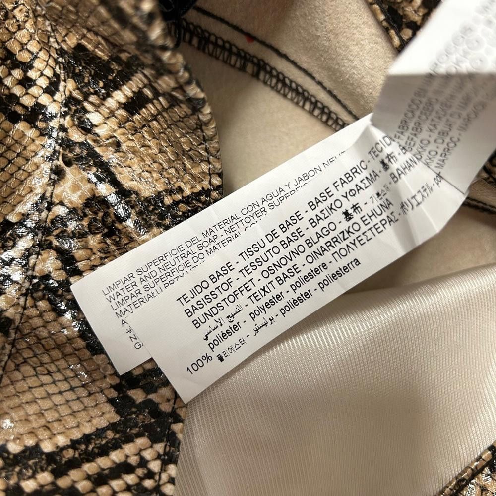 Zara Zara l NWT Tan Snakeskin Pleather Pants High Rise Size 4 Size 27" / US 4 / IT 40 - 9 Thumbnail