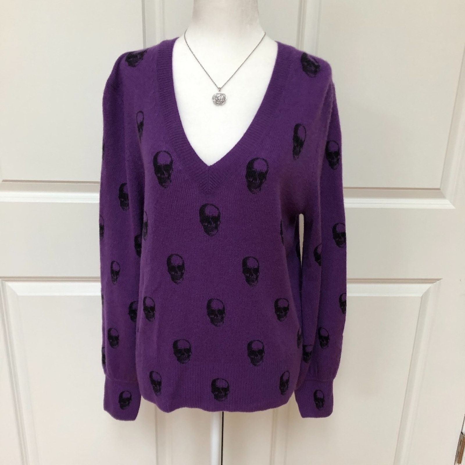 360Cashmere 360 Cashmere Skull Print Cashmere Sweater Size XS / US 0-2 / IT 36-38 - 1 Thumbnail