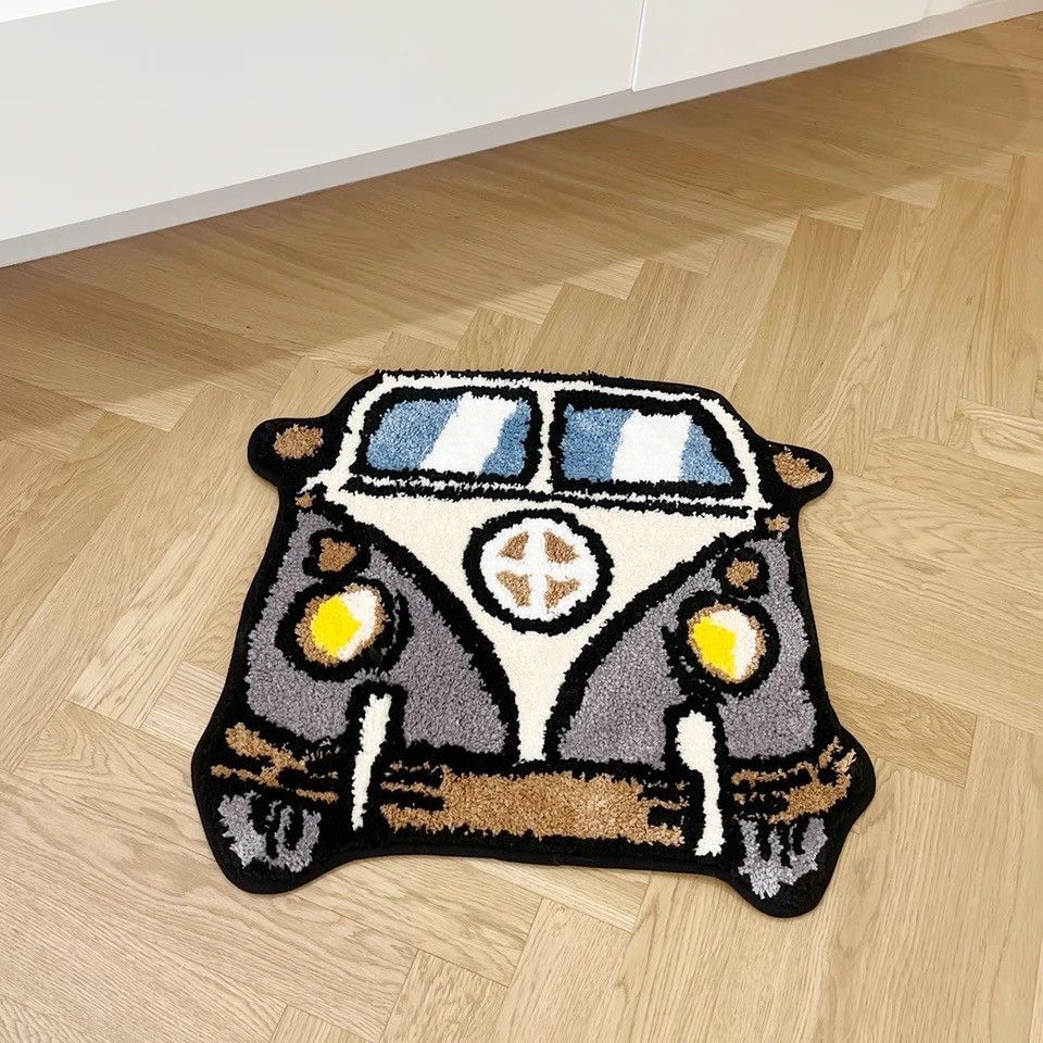 Vintage Cartoon Bus Tufted Rugs Handmade Carpet Room Decor Size ONE SIZE - 4 Thumbnail