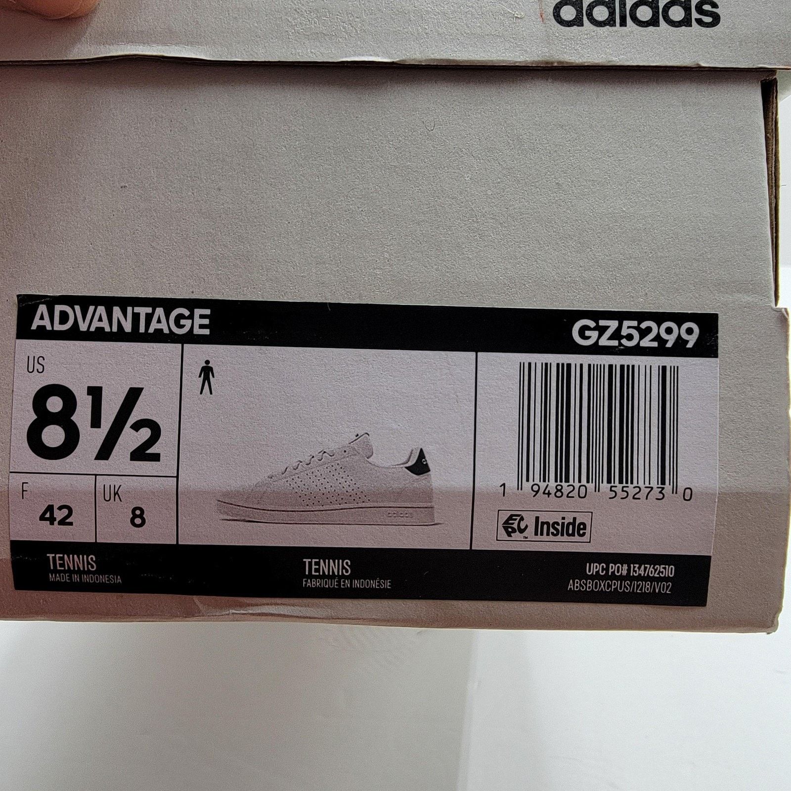 Adidas Adidas Advantage Mens Size 8.5 White Black Cloudfoam Comfort Size US 8.5 / EU 41-42 - 9 Thumbnail