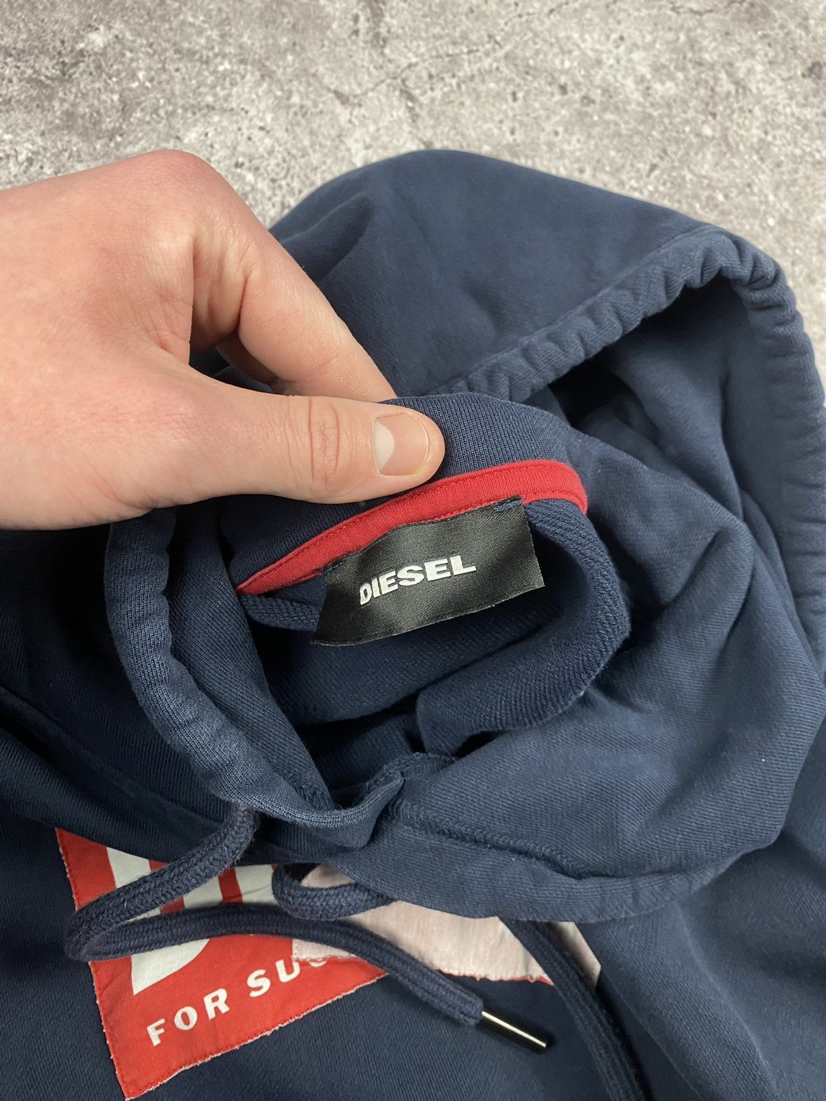 Diesel × Vintage Vintage 90s Diesel Box Embroidered Logo Baggy Hoodie Size US S / EU 44-46 / 1 - 5 Thumbnail