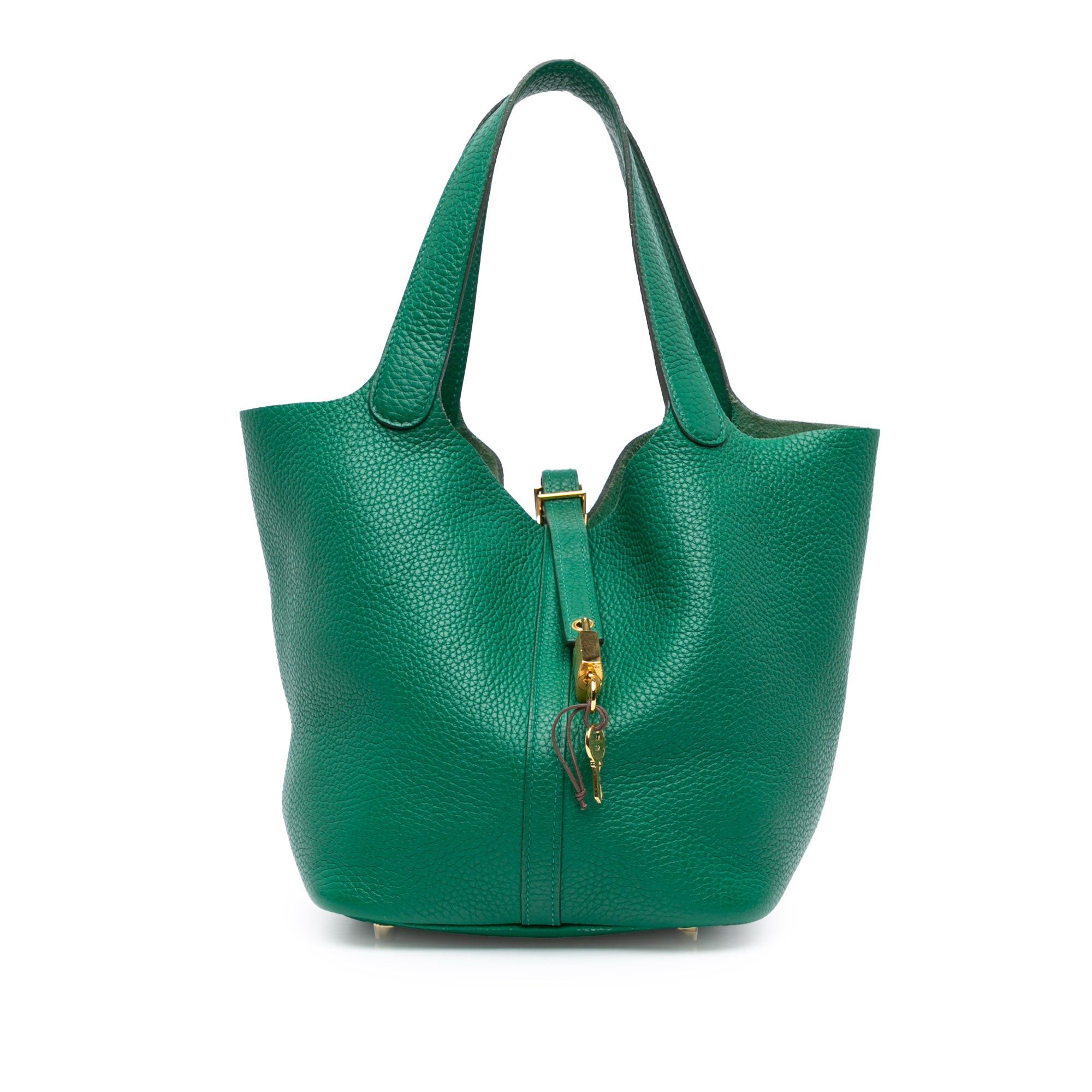 Hermes Hermès Clemence Picotin Lock 22 Green Size ONE SIZE - 1 Thumbnail