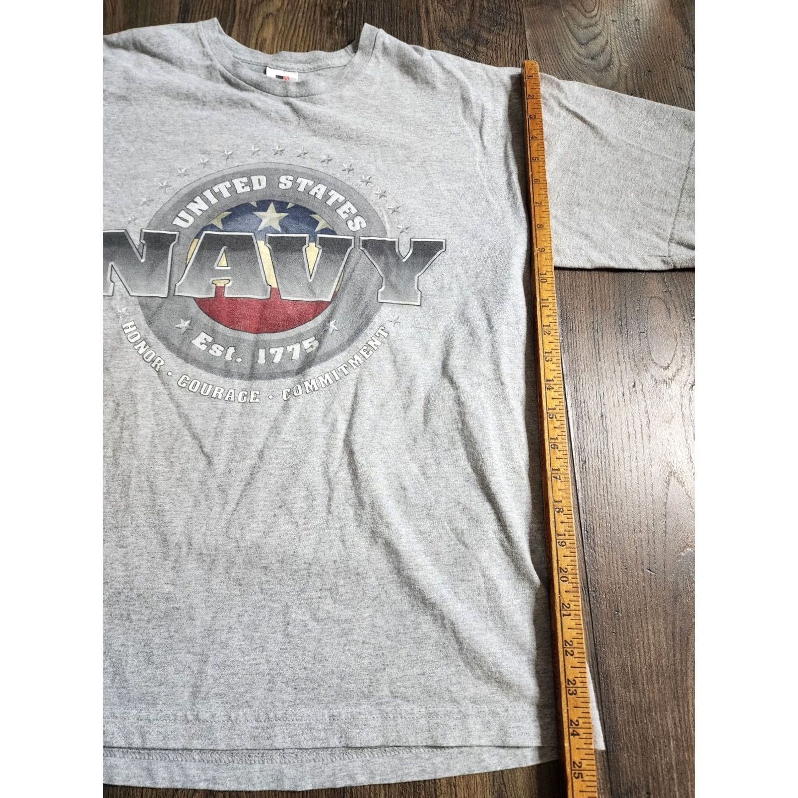 Vintage VINTAGE Bayside T-Shirt United States Navy American Flag Mens L Gray Cotton Blend Short Sleeve Crew Neck 90s Retro Military USA Logo Size US L / EU 52-54 / 3 - 2 Thumbnail