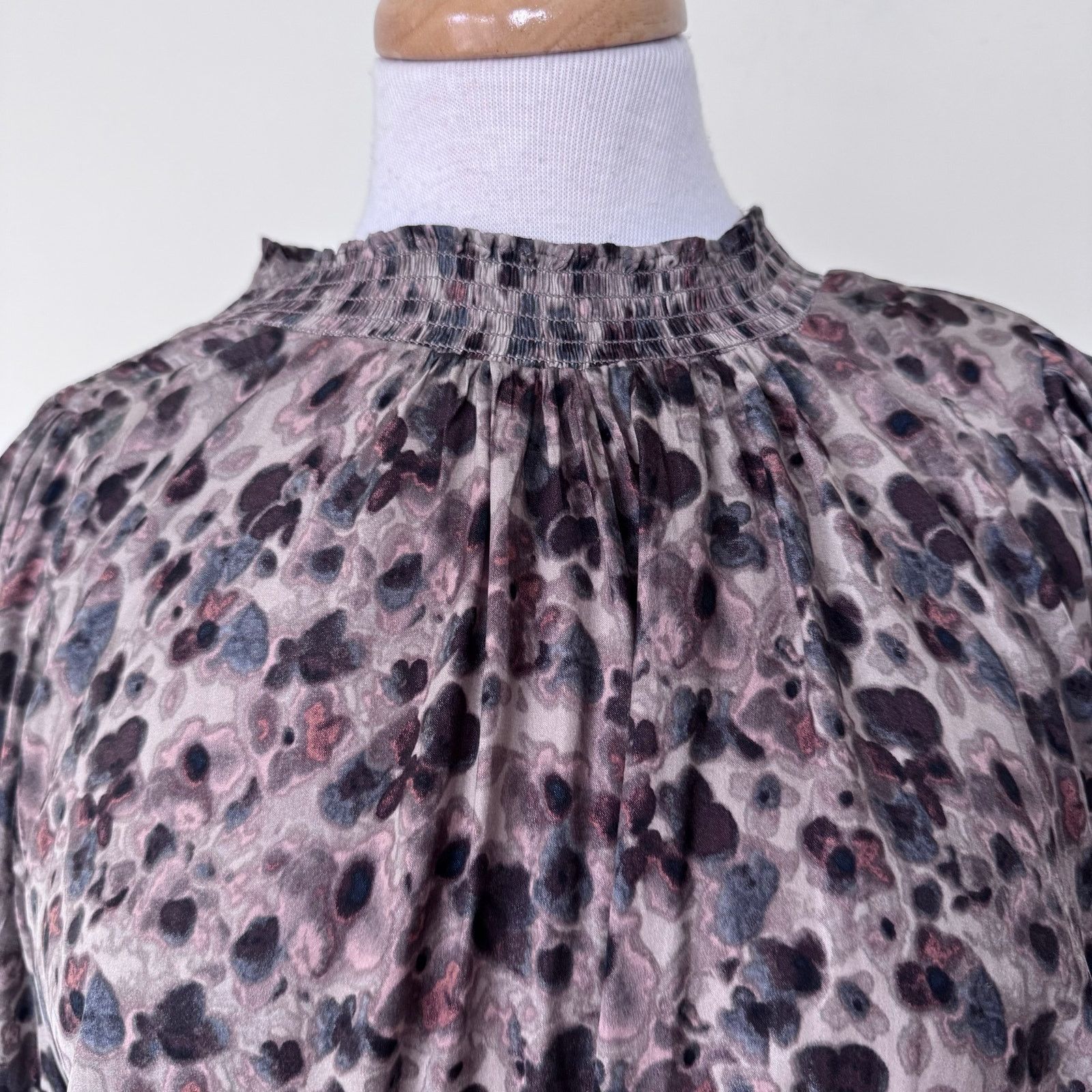 Grade & Gather GRADE & GATHER Printed Smocked Waist Multicolor Mini Dress Size L / US 10 / IT 46 - 8 Thumbnail