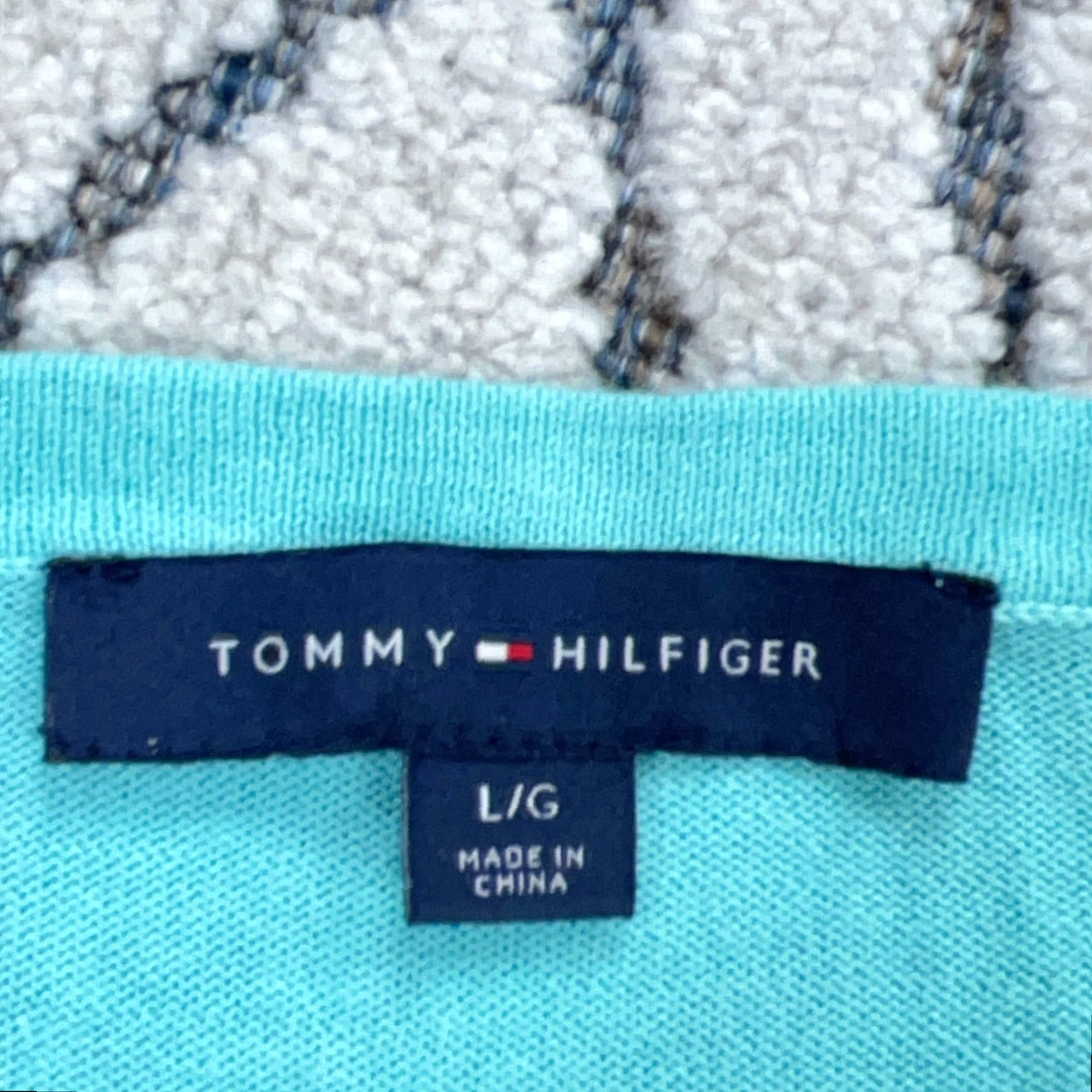 Tommy Hilfiger Tommy Hilfiger Sweater Women L Blue Teal V-Neck Knit Pullover Argyle Embroidered Logo Womens Size L / US 10 / IT 46 - 7 Thumbnail