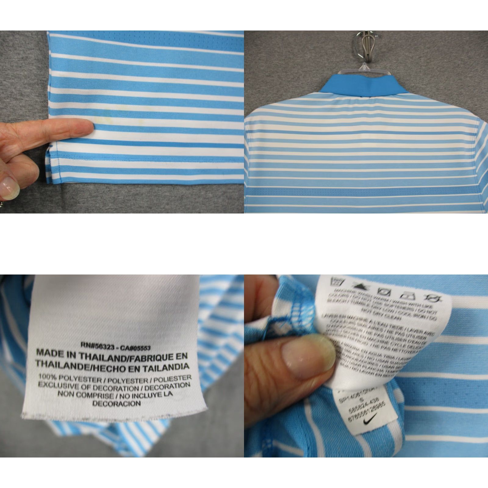 Nike Nike Golf Polo Shirt Small Men’s Standard Fit Dri-Fit Sky Blue Logo Striped Nike Dri-Fit Polo Shirt Polo Size US S / EU 44-46 / 1 - 8 Thumbnail