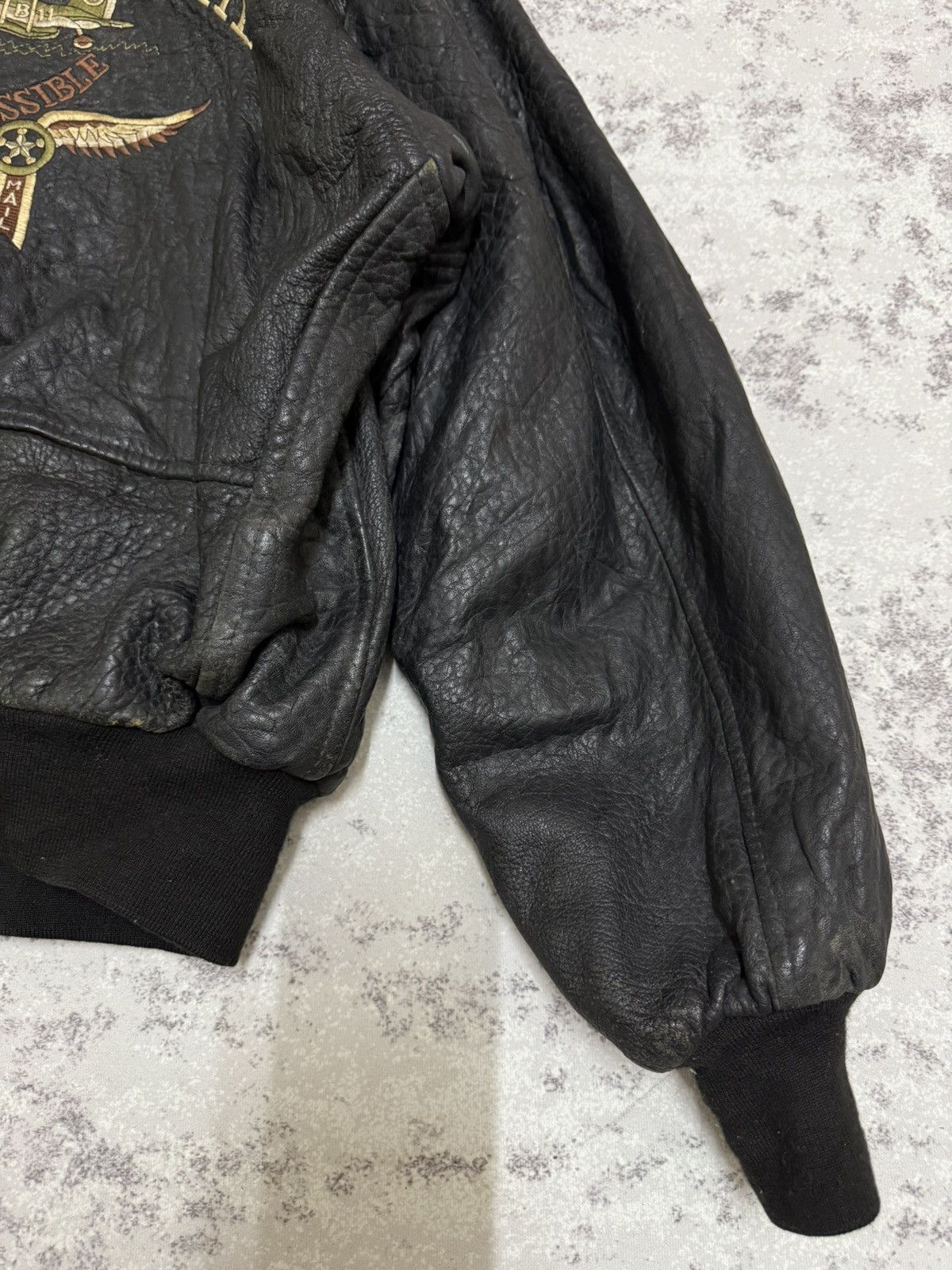 Genuine Leather Vintage 80s SINGULIER AIR MAIL FLIGHT BOMBER JACKET LEATHER Size US XL / EU 56 / 4 - 16 Thumbnail