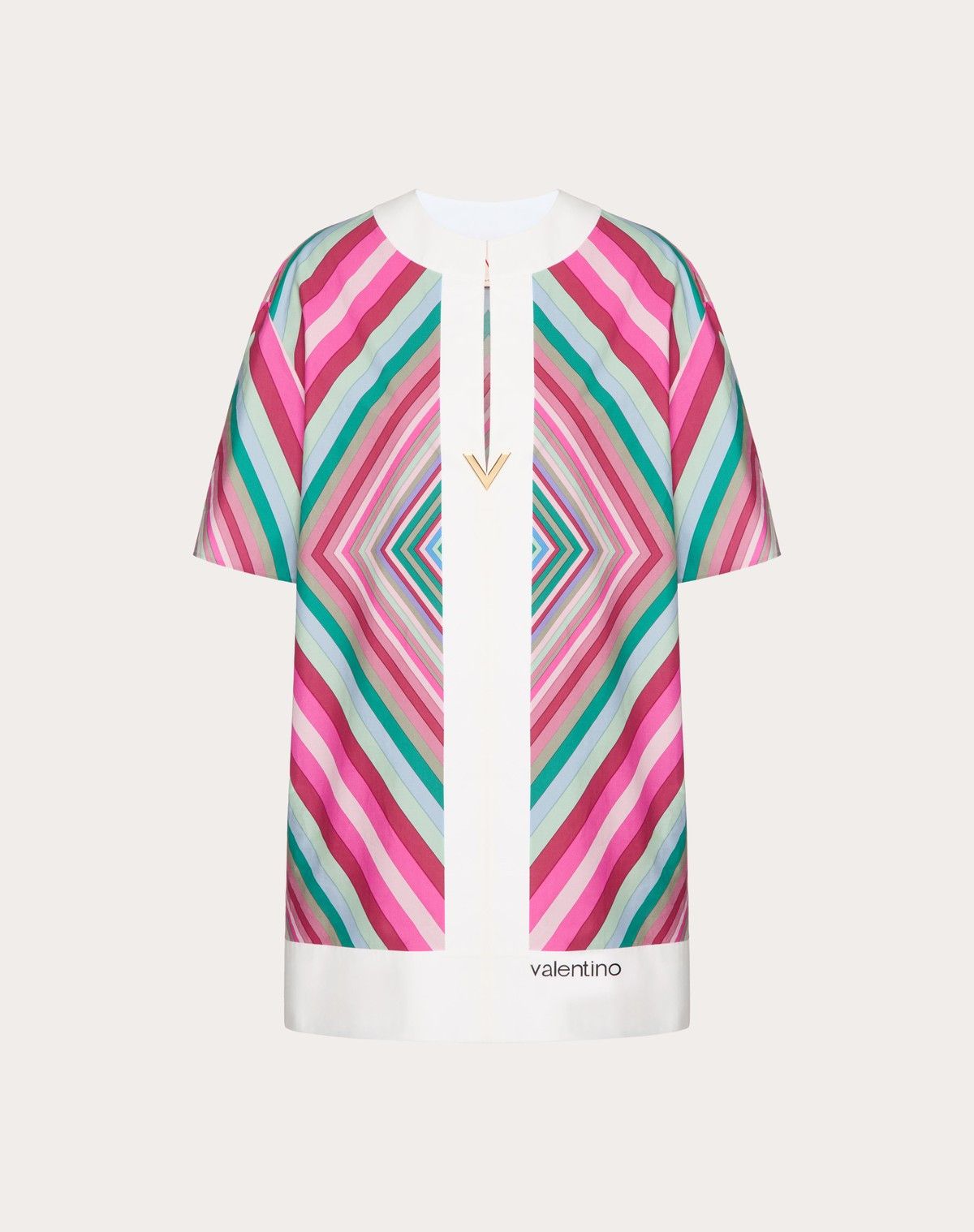 Valentino o1s1wg110525 Foulard Popeline Short Dress in Multicolor Size XS / US 0-2 / IT 36-38 - 1 Thumbnail
