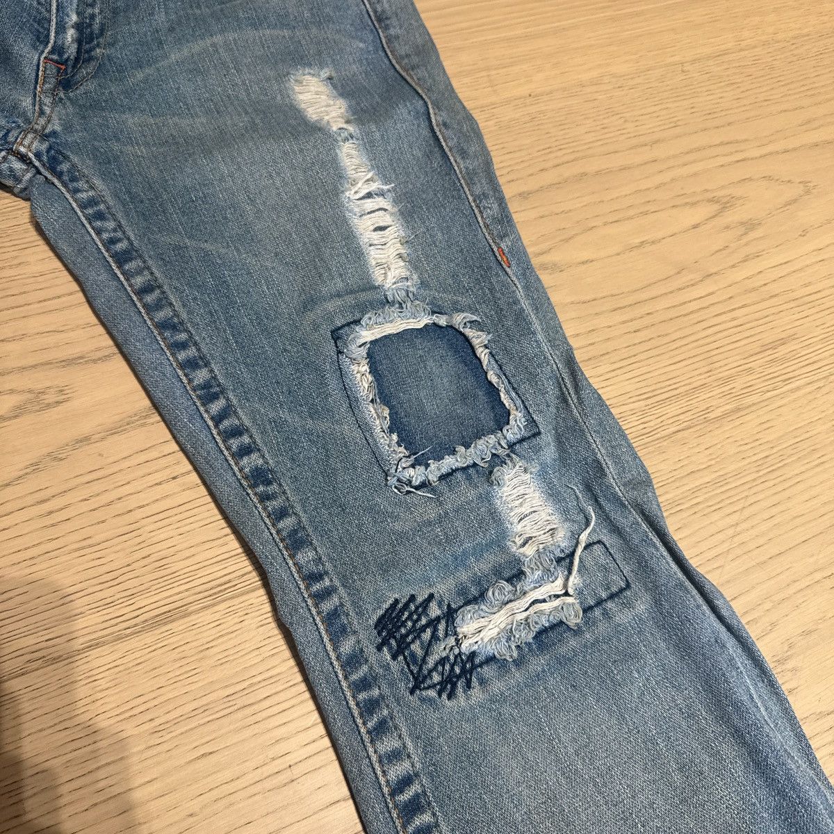 True Religion Rare True Religion Patchwork Sashiko Flare Low-Rise Jeans Size 29" - 3 Thumbnail