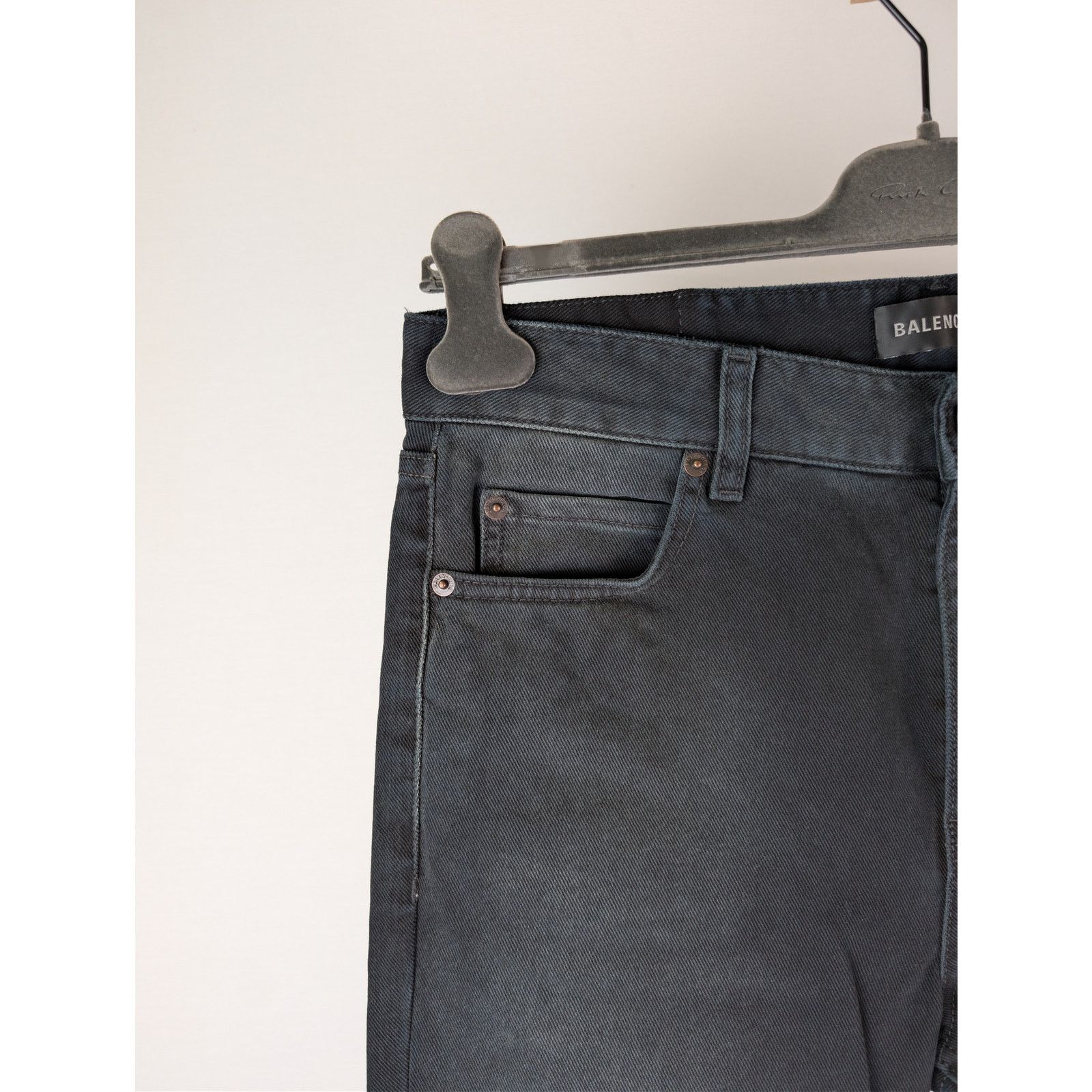 Balenciaga o1rshd1 CCRAB Soft Black Left Hand Denim Jeans Pants Size US 33 - 5 Thumbnail