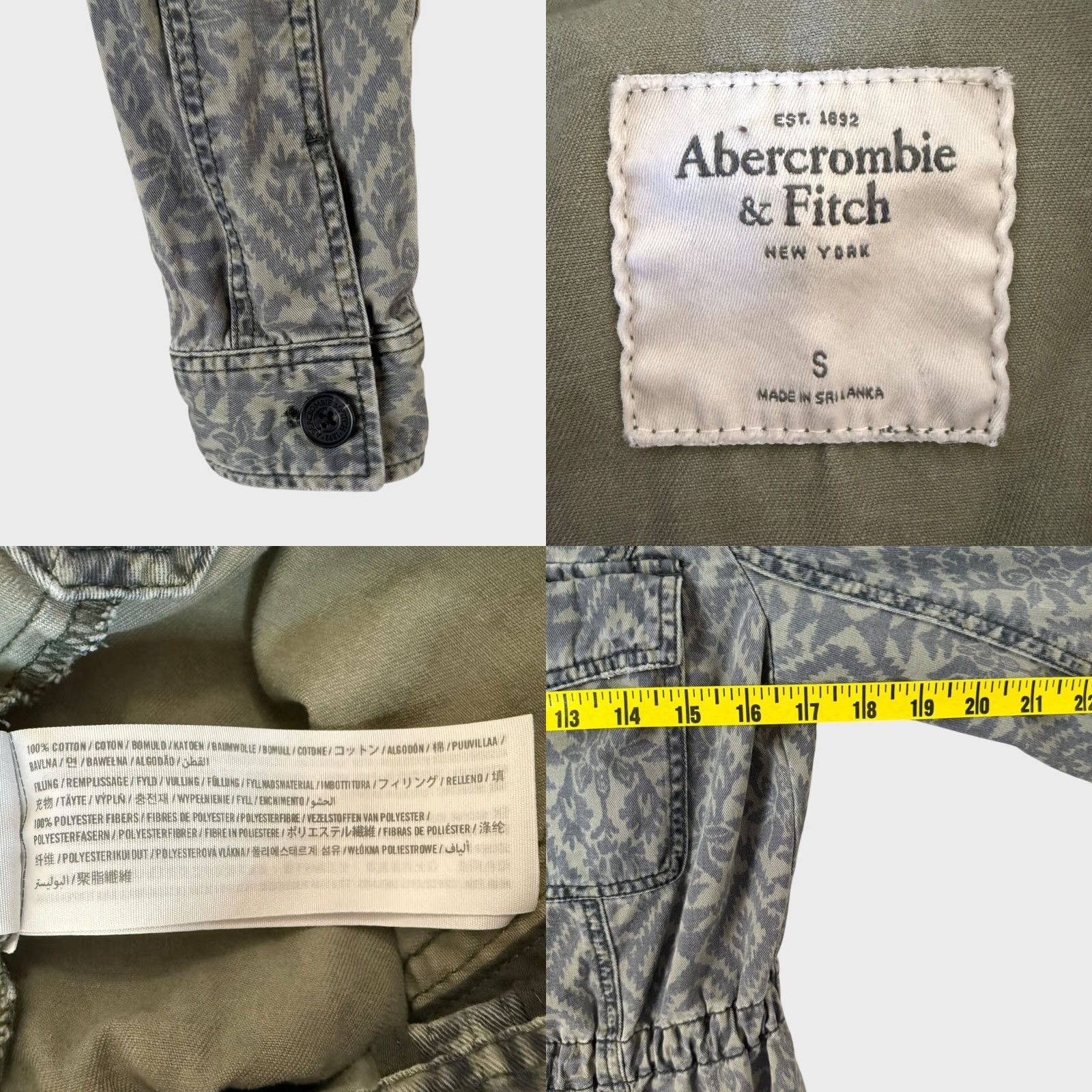 Abercrombie & Fitch Abercrombie & Fitch Military Cargo Jacket Green Women's Small Distress Full Zip Size S / US 4 / IT 40 - 8 Thumbnail
