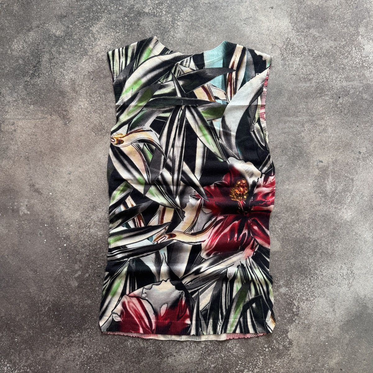 Escada Escada Floral Print Wool Blouse / Sleeveless Top Size S / US 4 / IT 40 - 8 Thumbnail