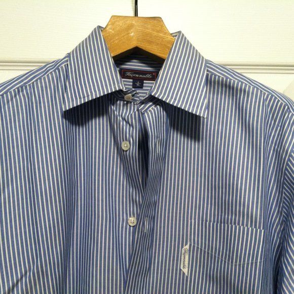 Faconnable FACONNABLE MENS BLUE 100%COTTON CASUAL SHIRT SIZE: 16(L) Size US L / EU 52-54 / 3 - 1 Thumbnail