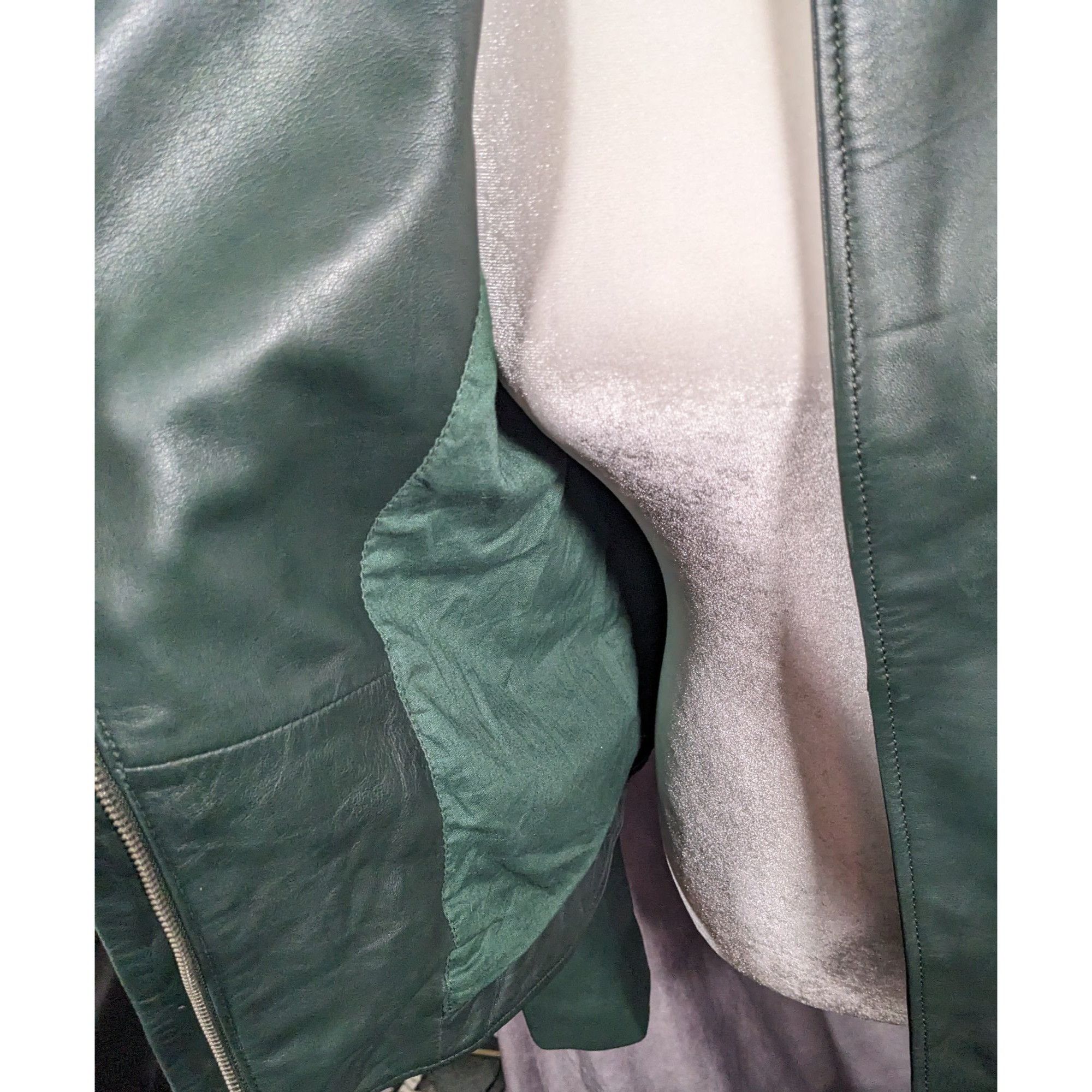 Other Corbani Green Quilted Shoulder Genuine Leather Moto Jacket S Size M / US 6-8 / IT 42-44 - 10 Thumbnail