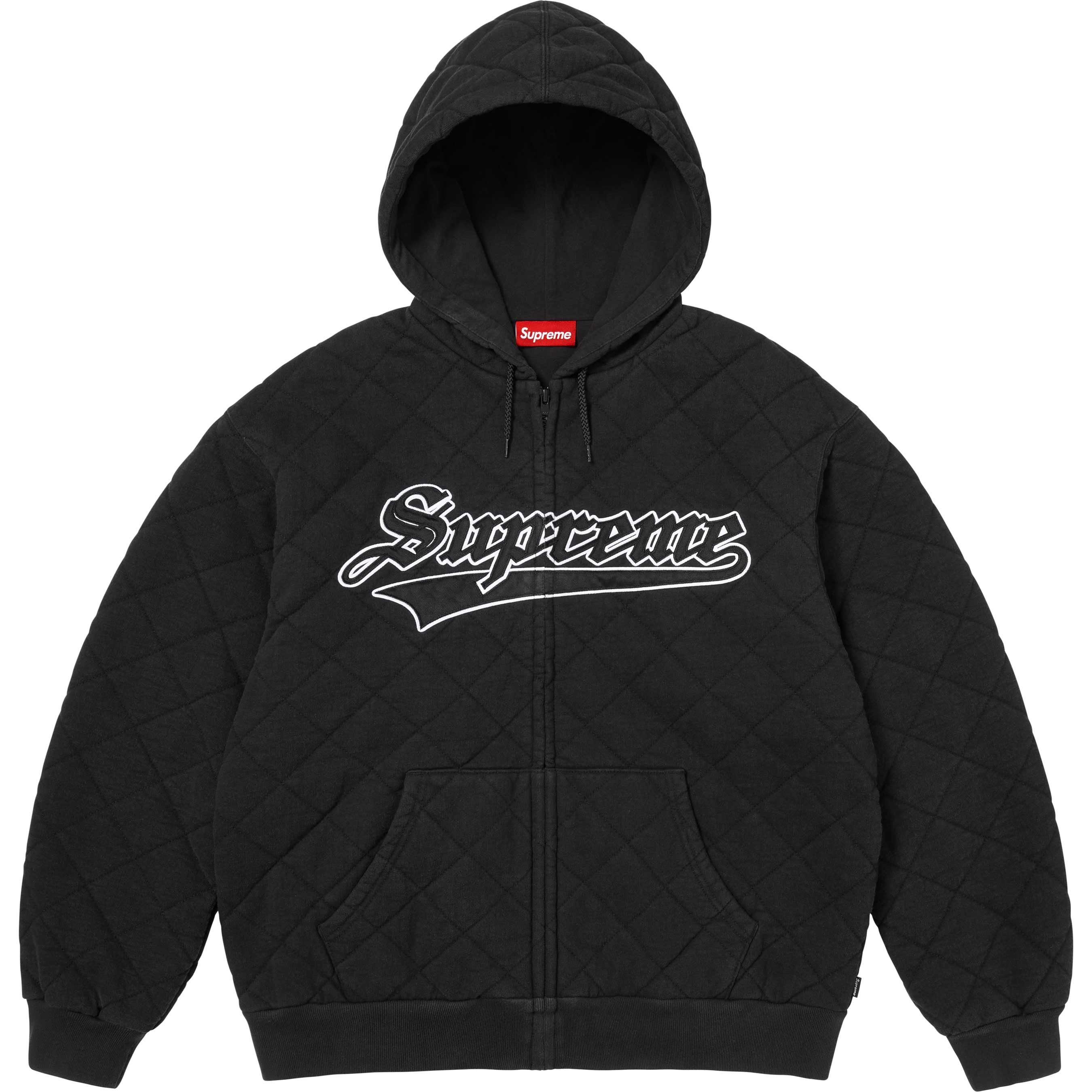 Supreme Quilted Zip Up Hooded Sweatshirt