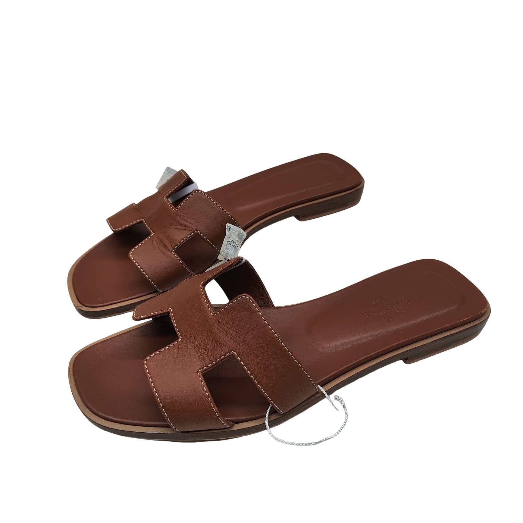Hermes Hermès Oran Leather Sandals Size 36.5 Size US 6.5 / IT 36.5 - 1 Thumbnail