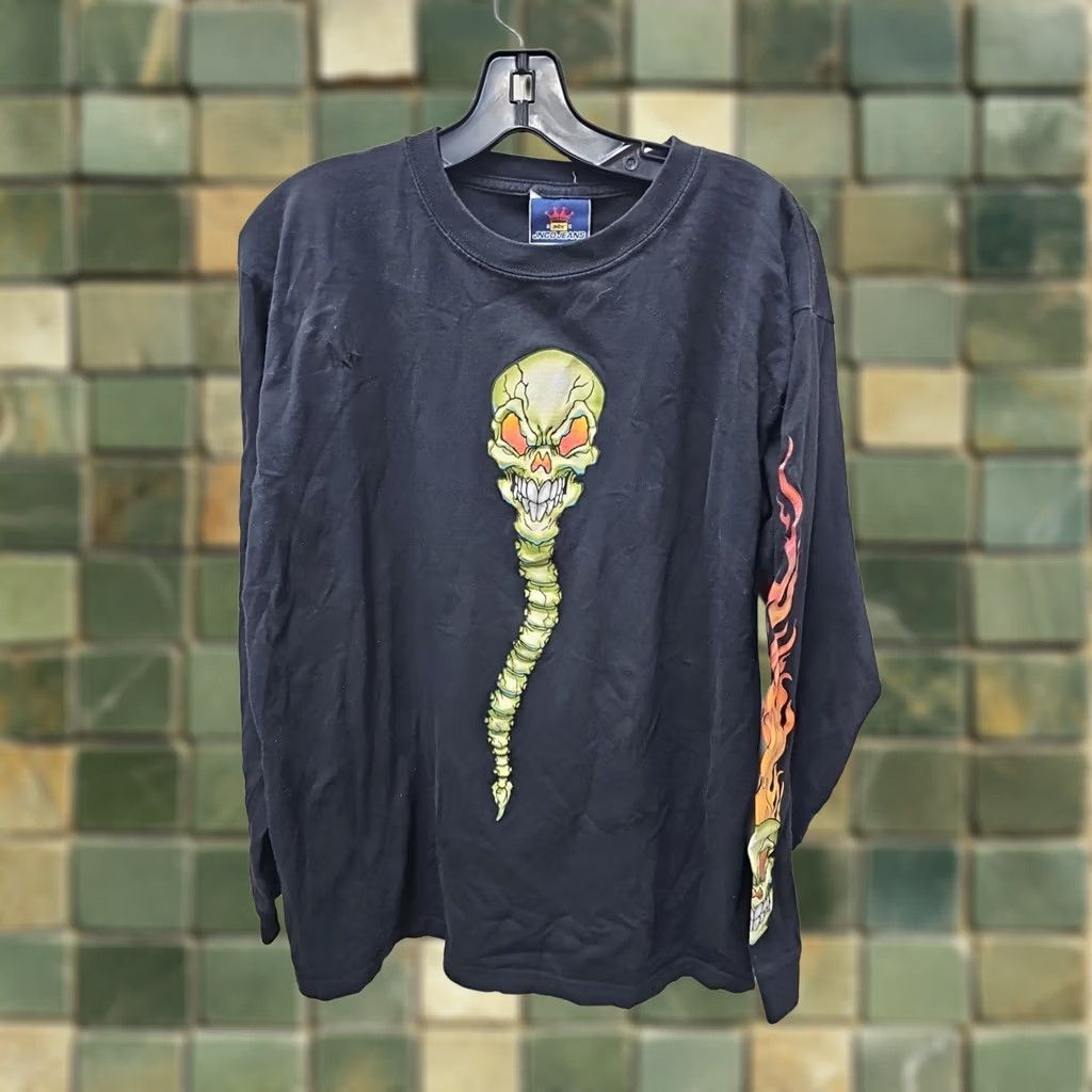 JNCO VINTAGE JNCO Shirt Black Skull Tee L Adult Men Size US L / EU 52-54 / 3 - 1 Thumbnail