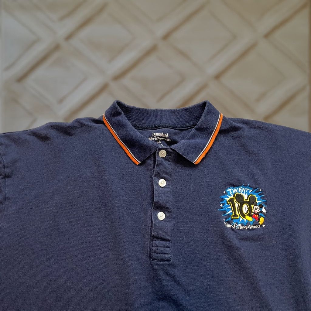 Disney VINTAGE Walt Disney World Disney Resort Polo Shirt Mens XL Blue Collared Stretch Size US XL / EU 56 / 4 - 1 Thumbnail