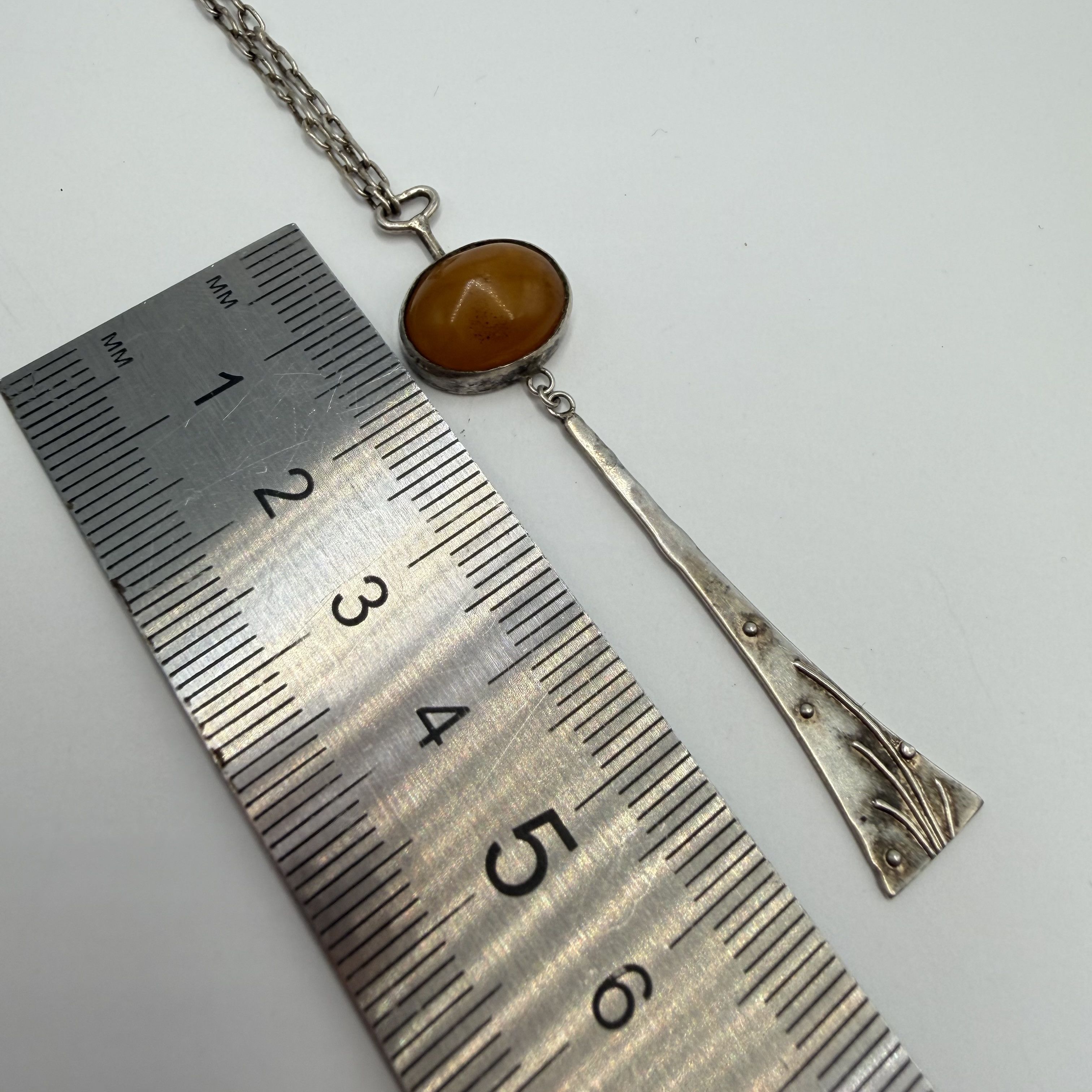 Vintage Vintage Soviet 875 Silver Baltic Amber Necklace Chain Size ONE SIZE - 8 Thumbnail