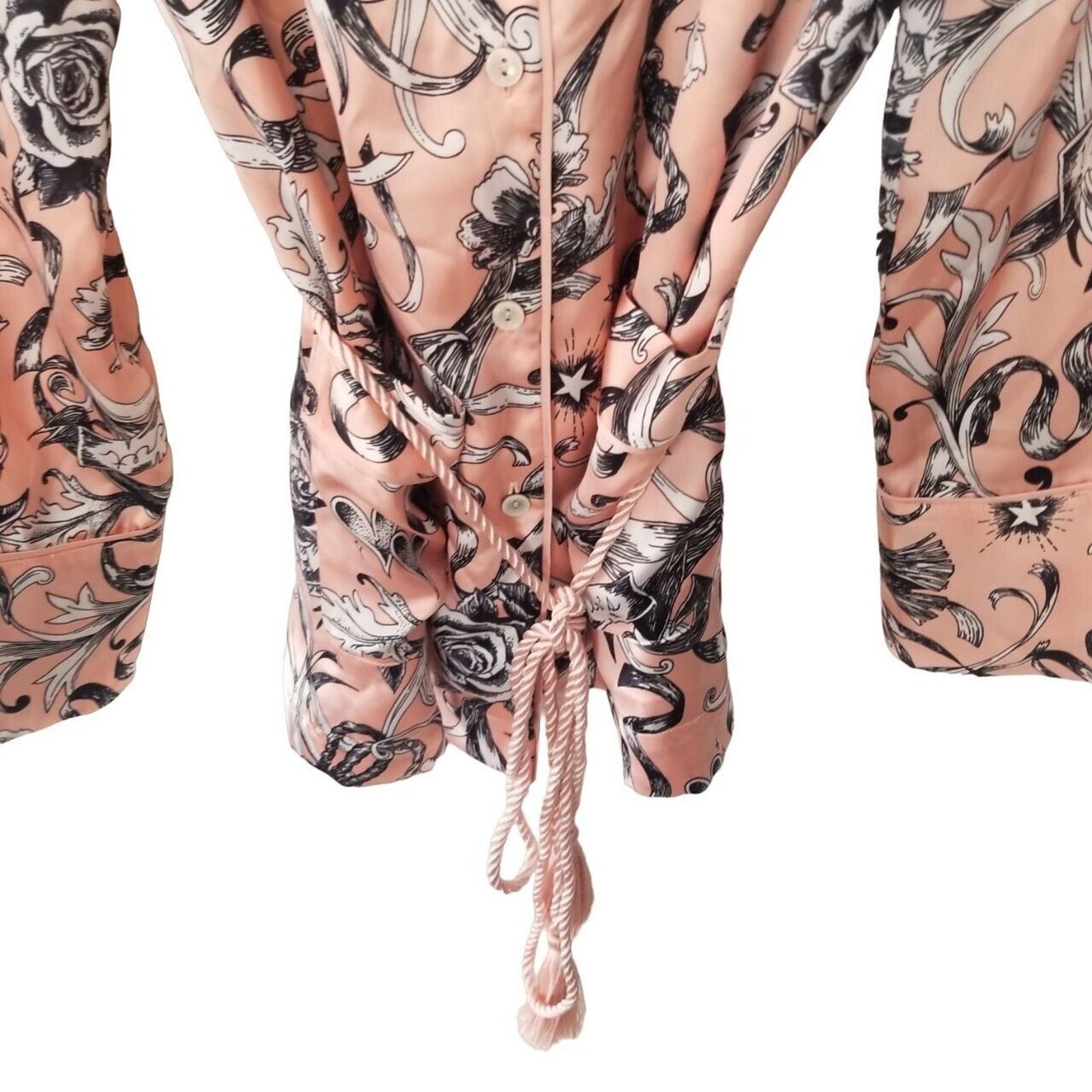 Victoria's Secret Victorias Secret Satin Floral Belted Button Top L Lingerie Size L / US 10 / IT 46 - 4 Thumbnail