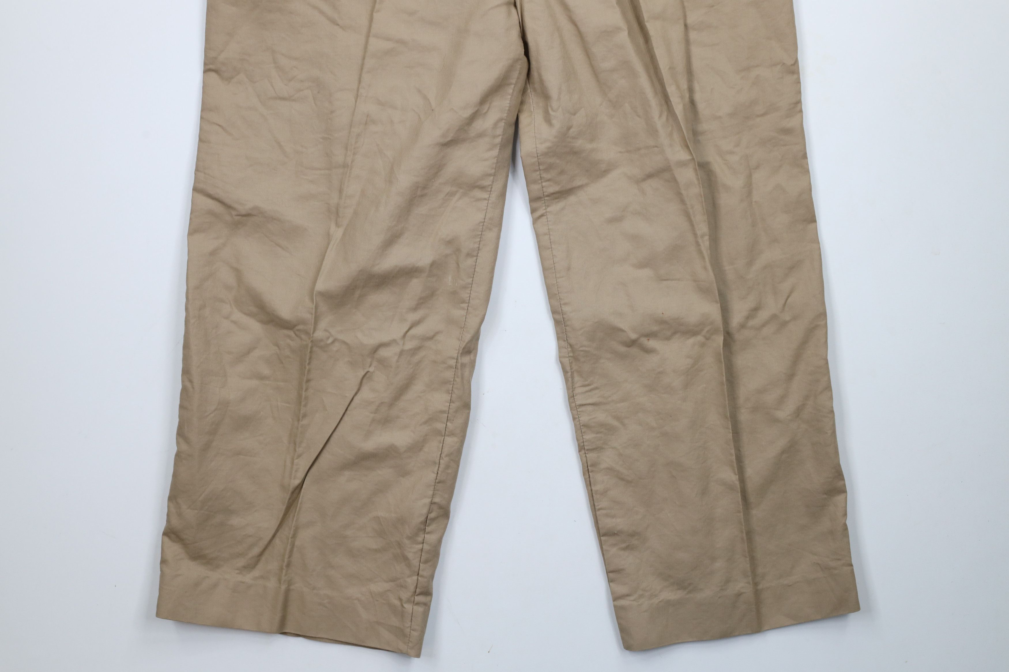 Vintage Vintage 70s Streetwear Button Wide Leg Chino Pants Beige Size 38" / US 16 / IT 52 - 4 Thumbnail