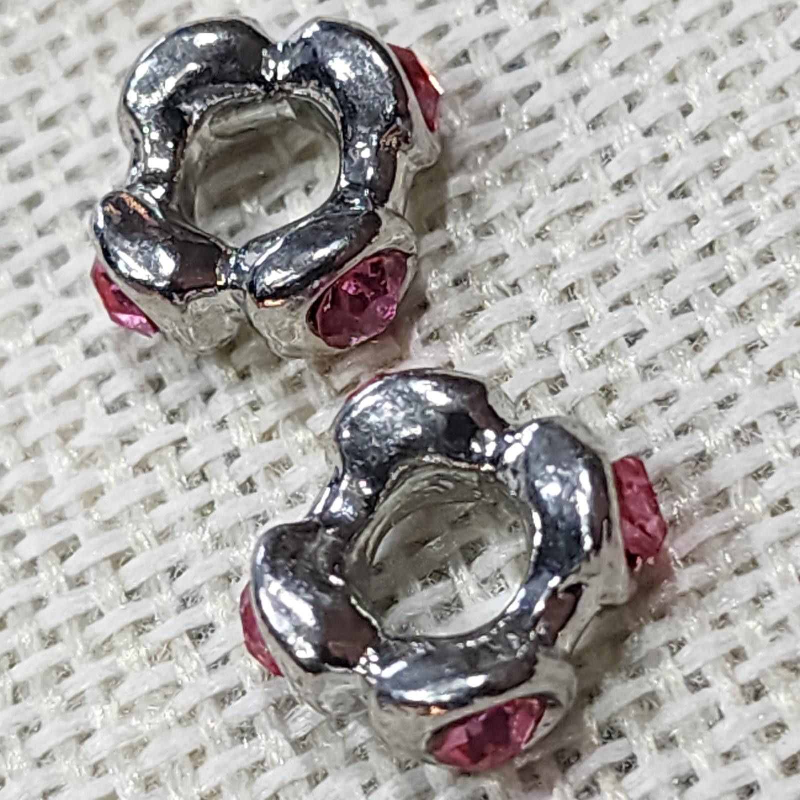 Unknown London Vintage Silver Sewing Charms with Pink Gemstones Size ONE SIZE - 2 Thumbnail