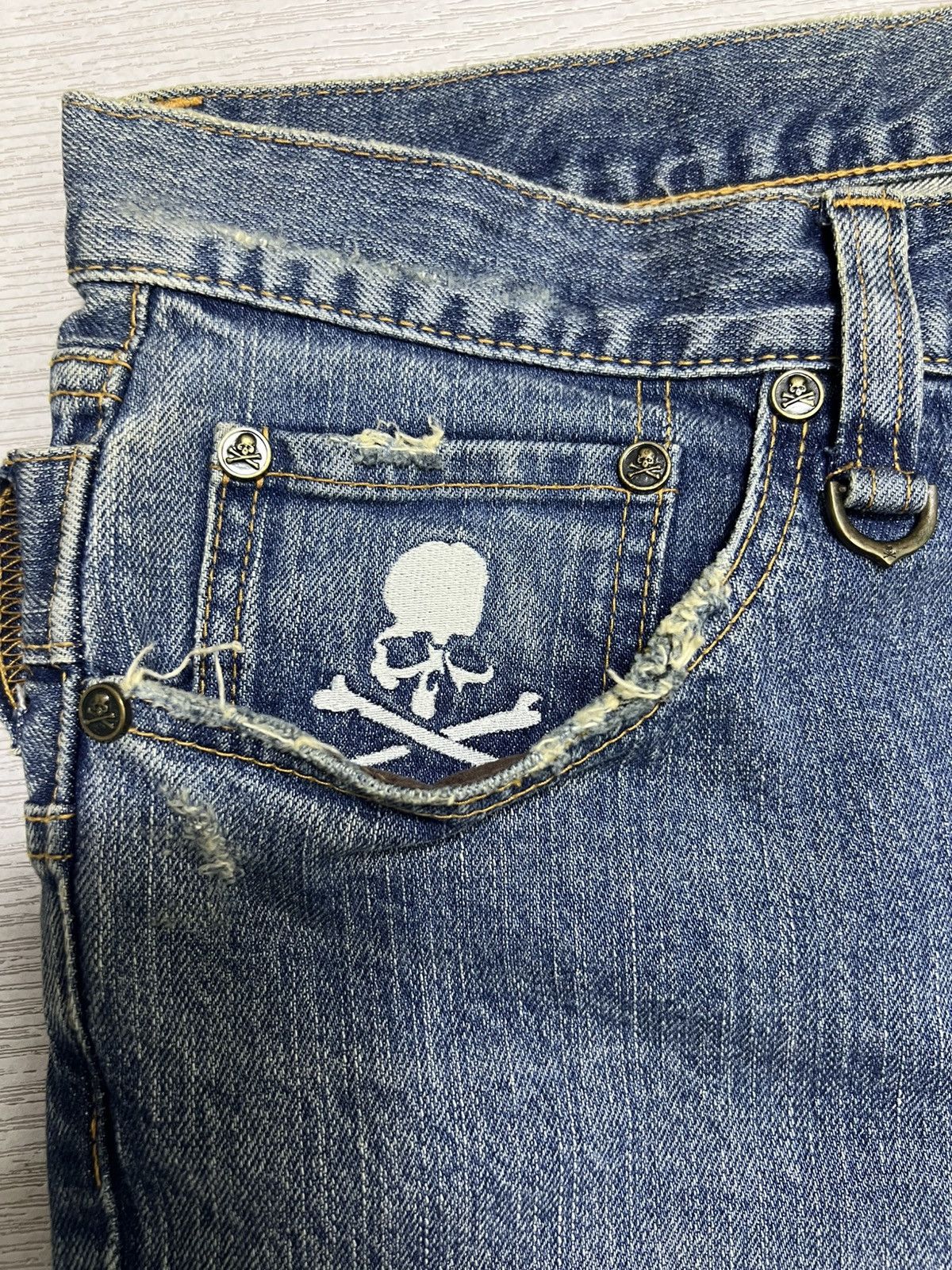 Mastermind World Mastermind World - Double Waist Crash Skinny Denim Jeans Size US 30 / EU 46 - 17 Thumbnail