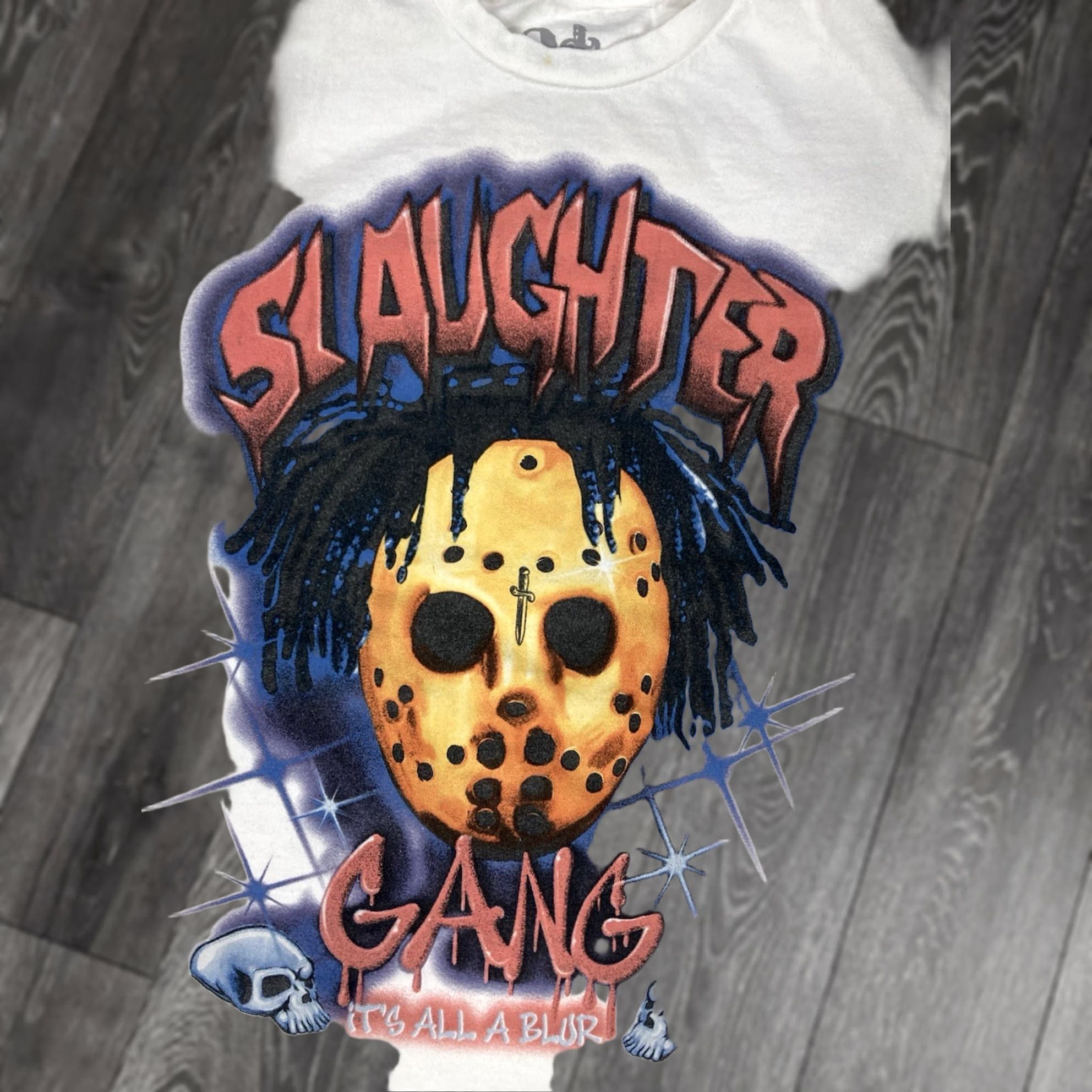 NANGA 21 Savage Slaughter Gang It's All A Blur Tour Graphic T-shirt Small White Women Size S / US 4 / IT 40 - 1 Thumbnail