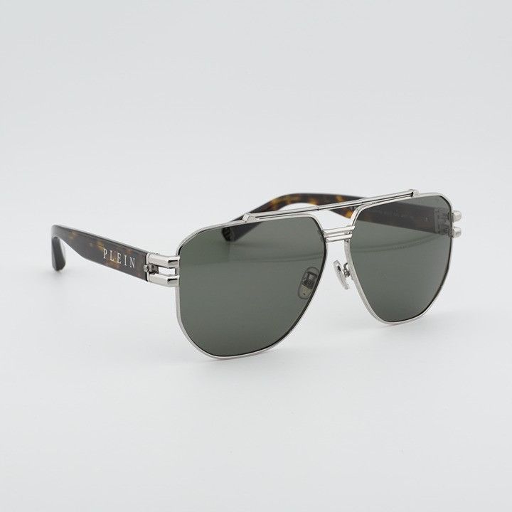 Philipp Plein Philipp Plein SPP185 0K07 Sunglasses Palladium Aviator Frame Size ONE SIZE - 6 Thumbnail