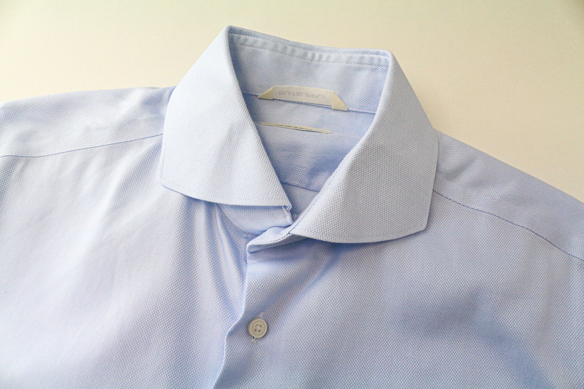 Suitsupply 39L/15 1/2L Slim Blue Cotton Cutaway Shirt 79308 Size 40R - 3 Thumbnail