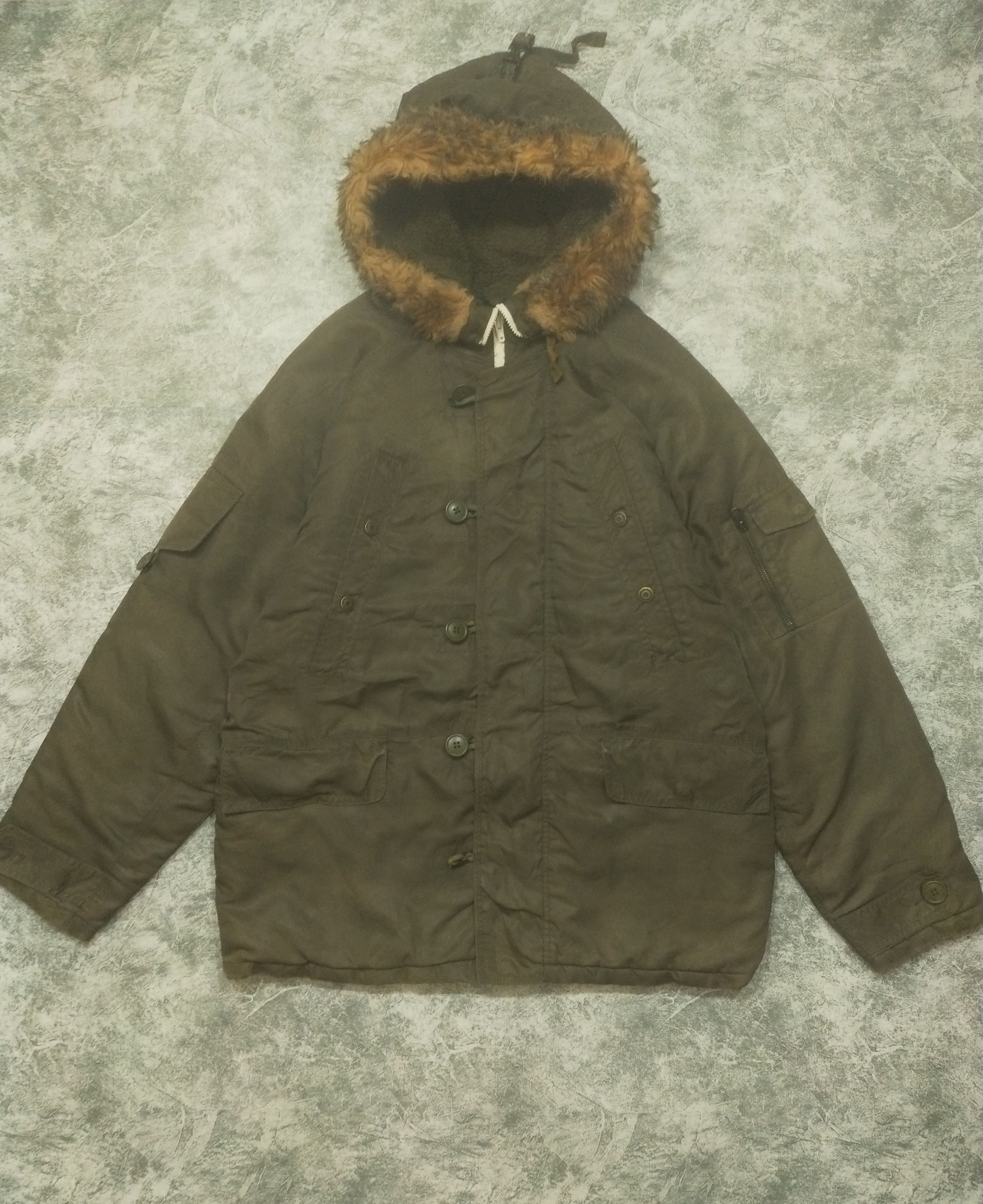 Gap × Japanese Brand × Le Grande Bleu (L.G.B.) GAP Military Fur Parka Puffer Size US XXL / EU 58 / 5 - 1 Thumbnail