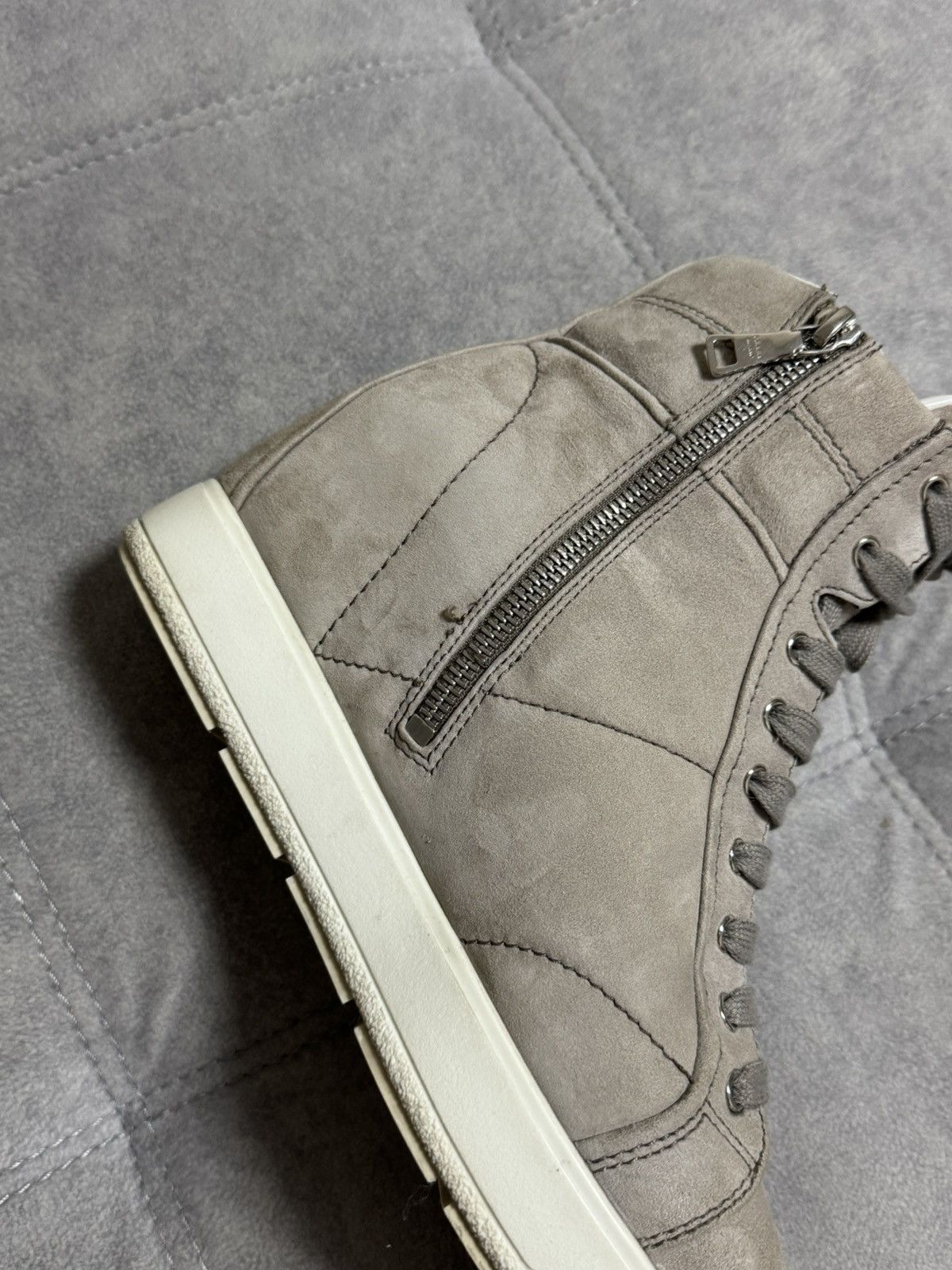 Prada Prada Women's Suede High Top Wedge Half Ankle Boots Z4112 Size US 7.5 / IT 37.5 - 14 Thumbnail
