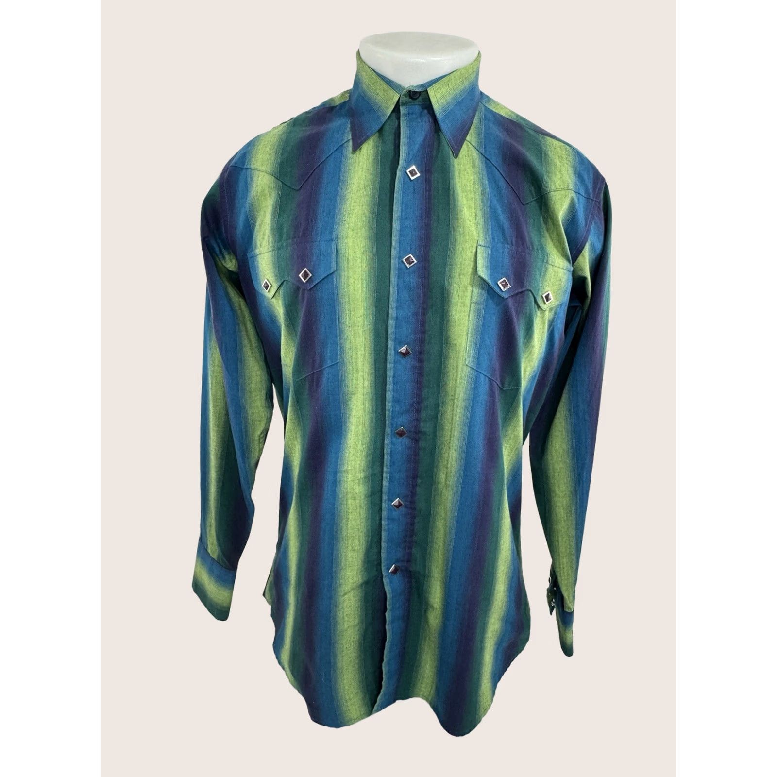 Vintage BROOKS & DUNN Western SQUARE SNAP Striped Mens M Shirt - EXCELLENT Size US M / EU 48-50 / 2 - 1 Thumbnail