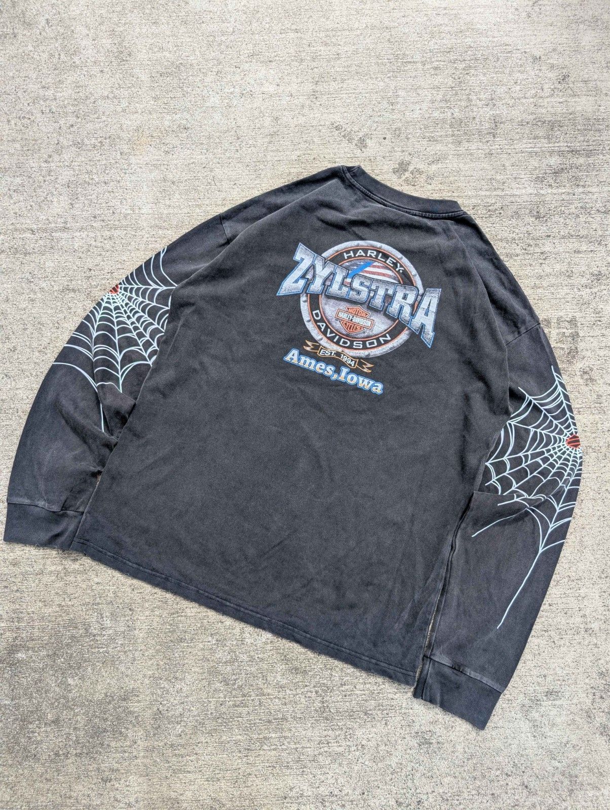 Harley Davidson spider スパイダー Tシャツ 00's HARLEY DAVIDSON スパイダーウェブ 蜘蛛の巣 ヴィンテージ