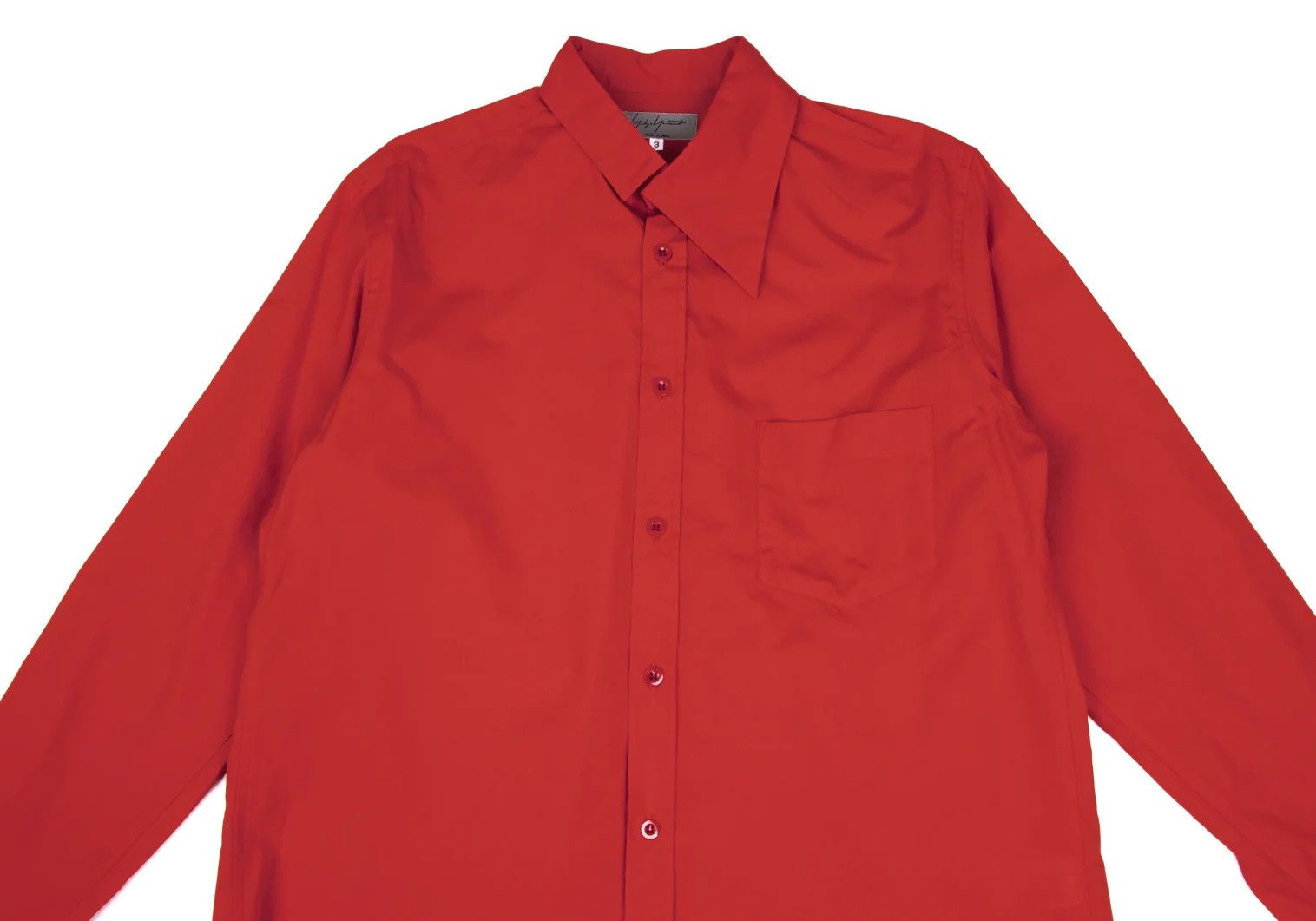 Yohji Yamamoto Yohji Yamamoto Cotton Asymmetrical Collar Shirt Red 3 Size US L / EU 52-54 / 3 - 2 Thumbnail