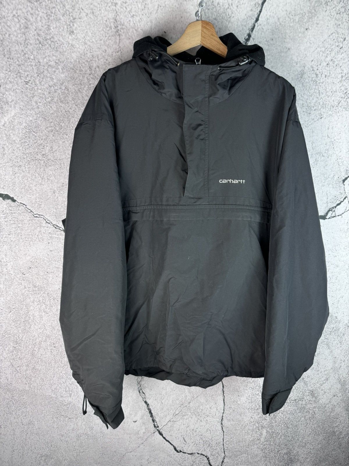 image of Carhartt Anorak Nimbus Pullover Nylon Jacket in Black, Men's (Size 2XL)