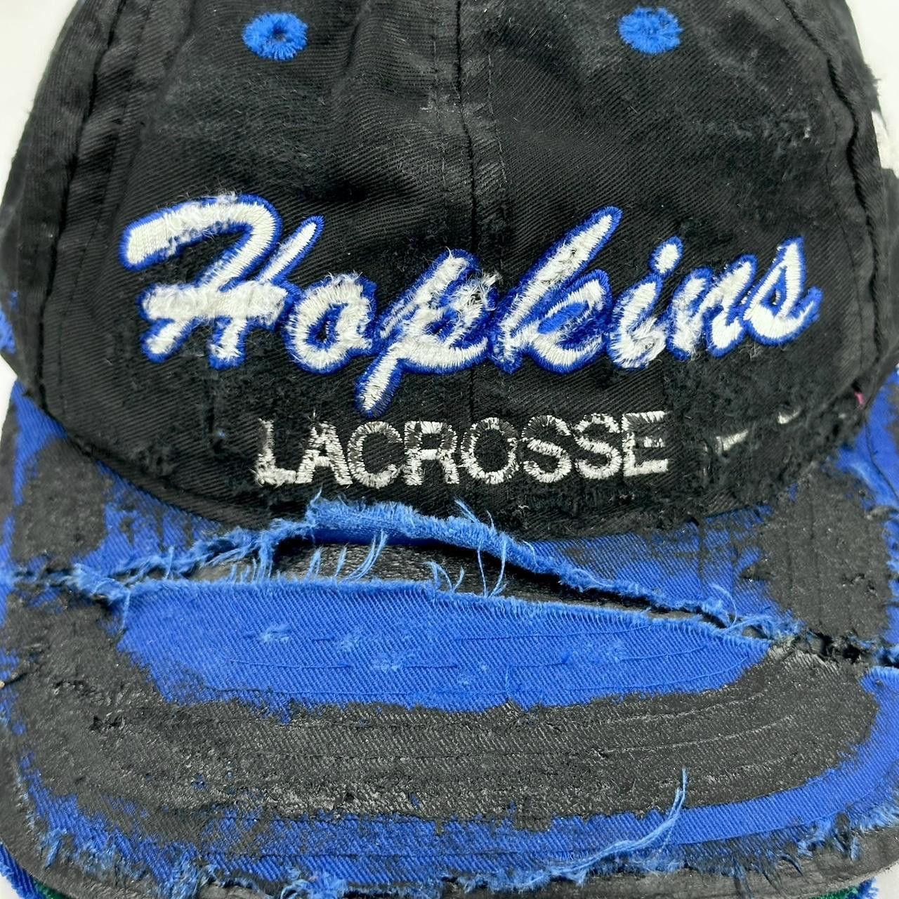 Vintage ASTROBOI* Hopkins Lacrosse Black & Blue Distressed Cap Size ONE SIZE - 2 Thumbnail