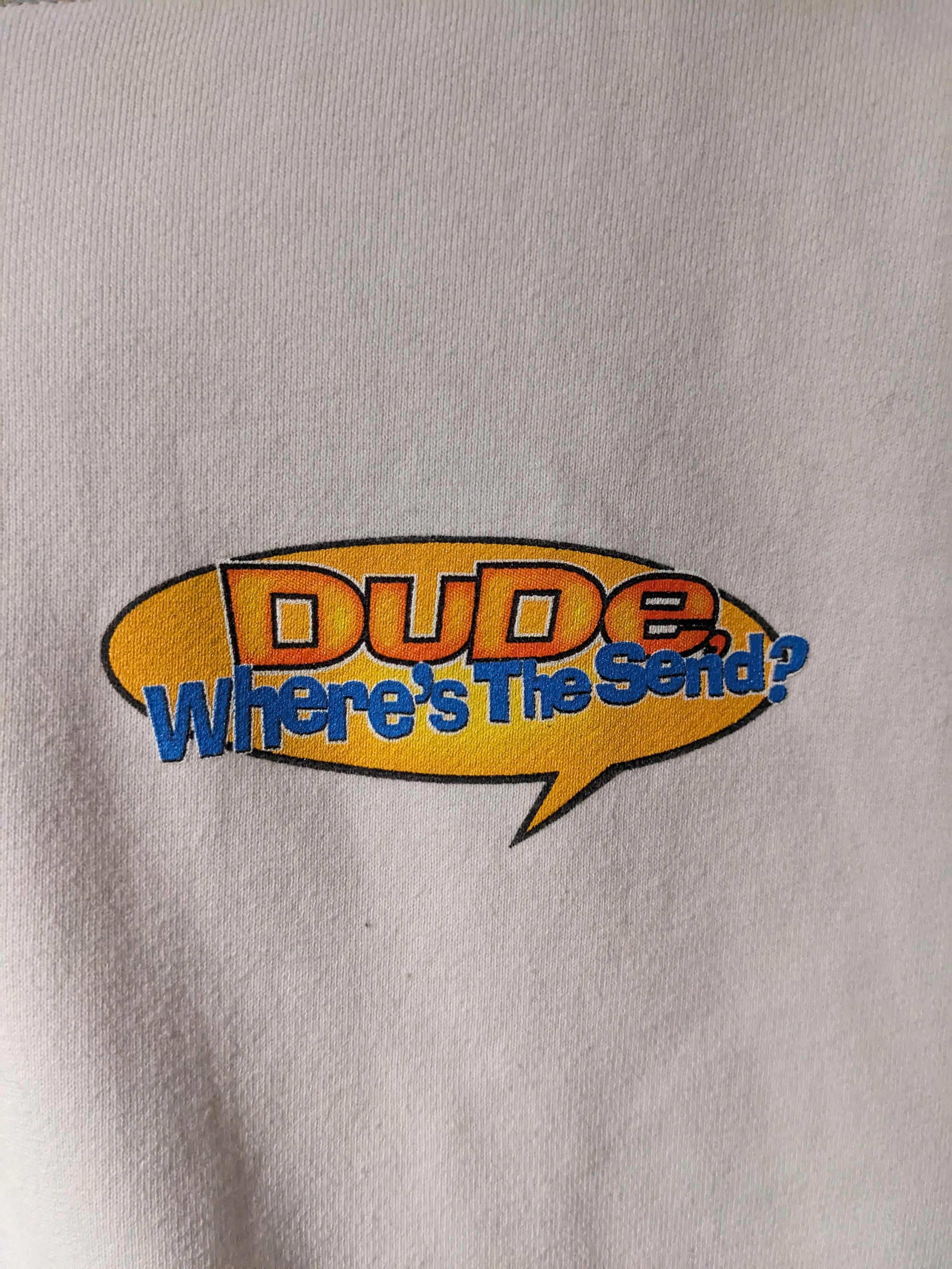 Full Send × Zumiez Dude Where is the Send Movie Spoof White Large Hoodie Size US L / EU 52-54 / 3 - 7 Thumbnail
