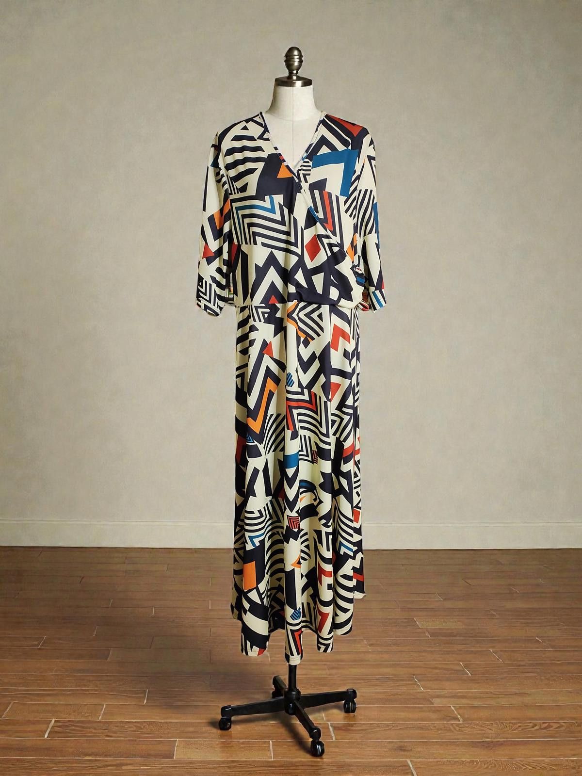 Other Geometric Print Maxi Dress Size 4XL by Lily by Firmiana Size 4XL / US 24-26 - 3 Thumbnail