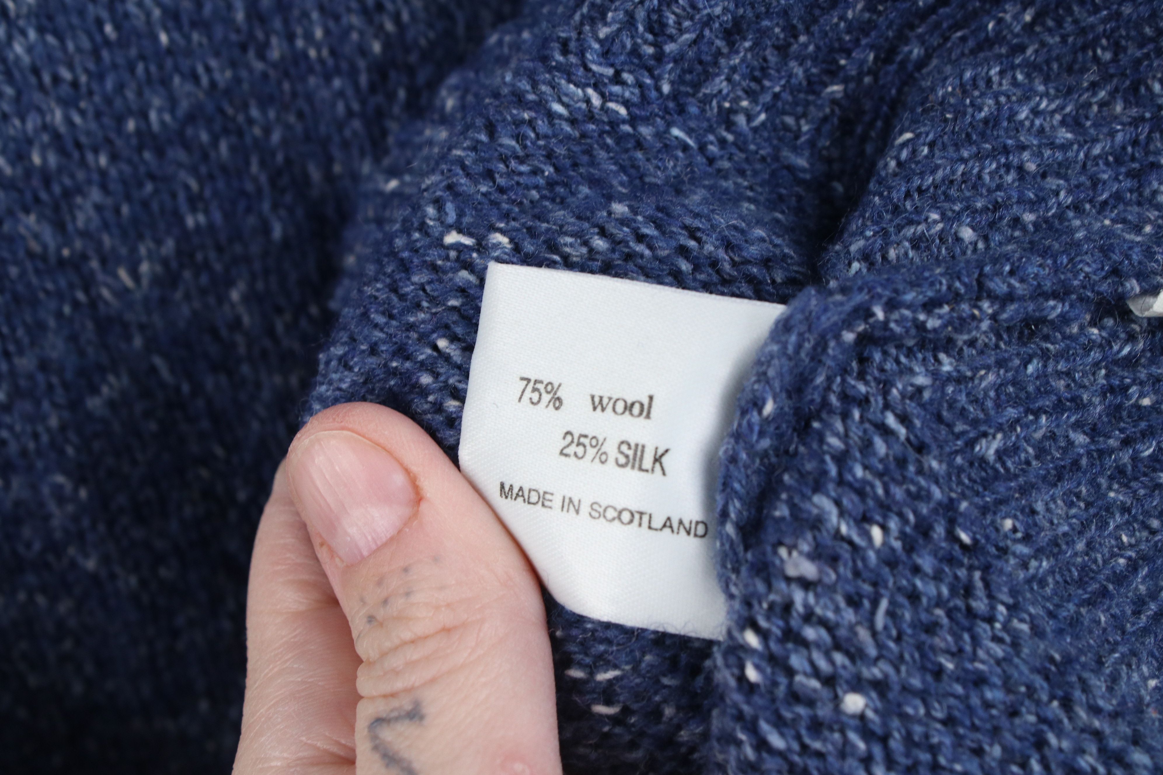 Vintage Vintage 90s Streetwear Wool Silk Blend Knit Sweater Blue Size US XL / EU 56 / 4 - 9 Thumbnail