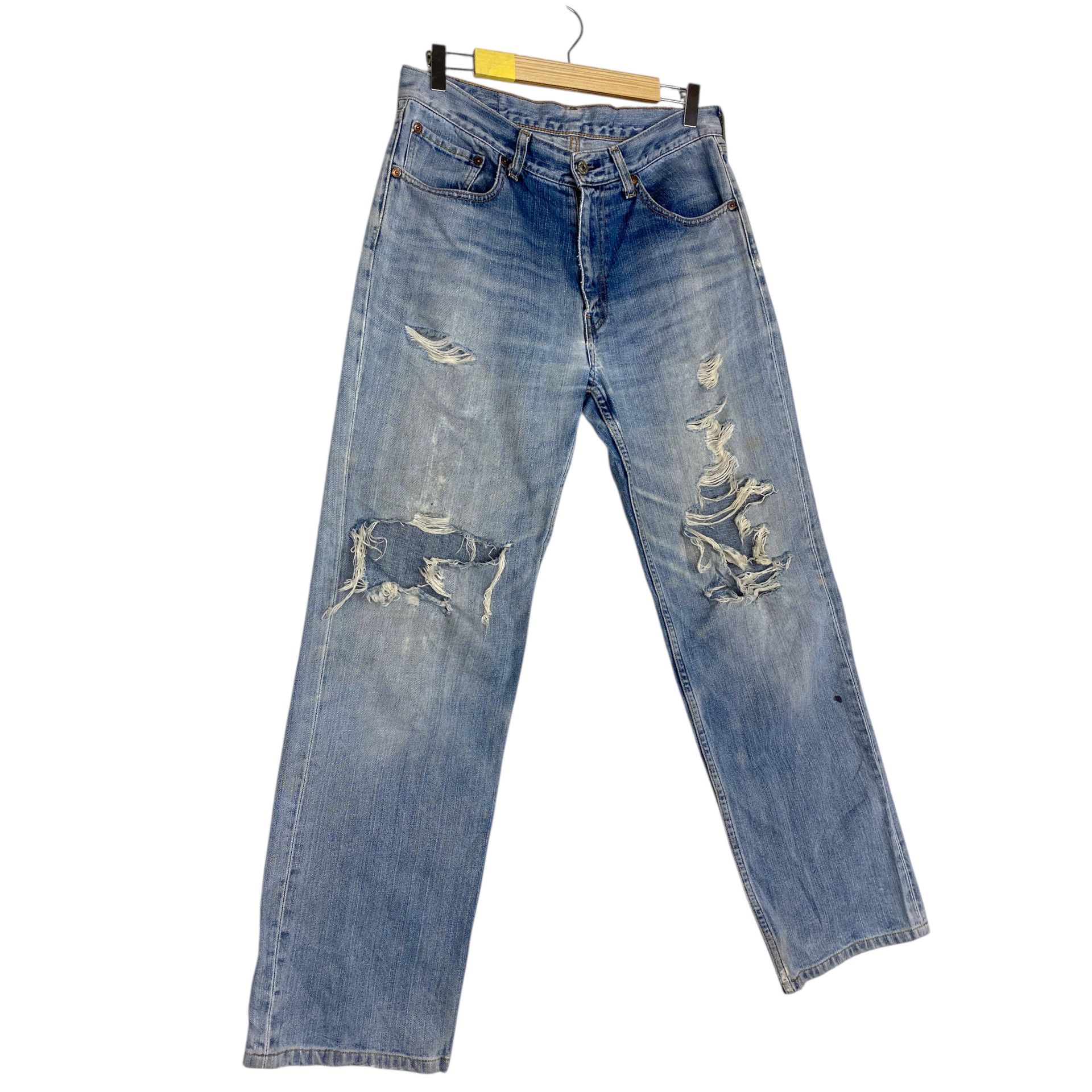 Levi's 💥VTG LEVIS 533 DESTROYED DENIM JEANS Size US 33 - 2 Thumbnail