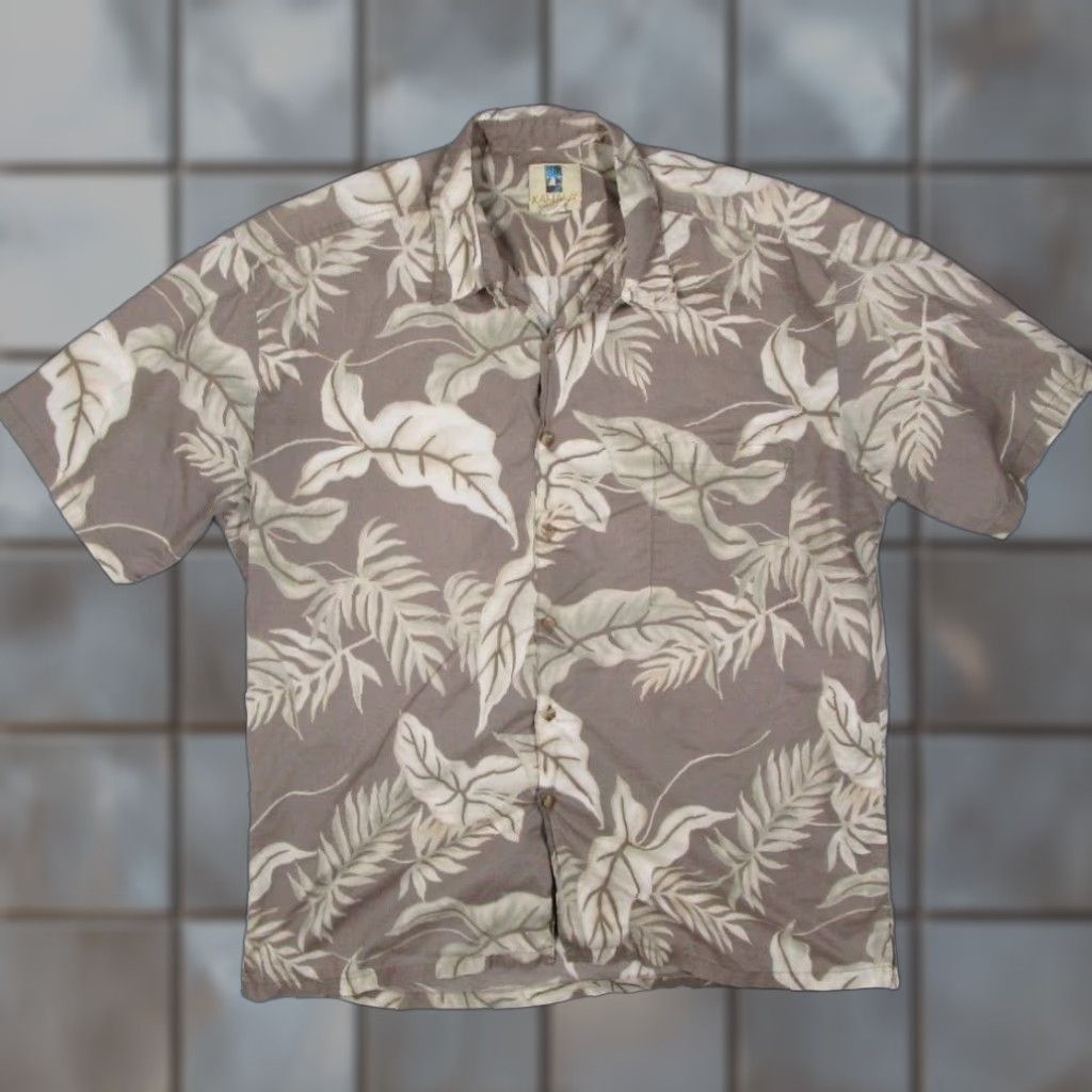 Vintage Kahala Shirt Mens XL Beige Floral Button-Up Hawaiian Cotton Lawn Tiki Size US XL / EU 56 / 4 - 1 Thumbnail