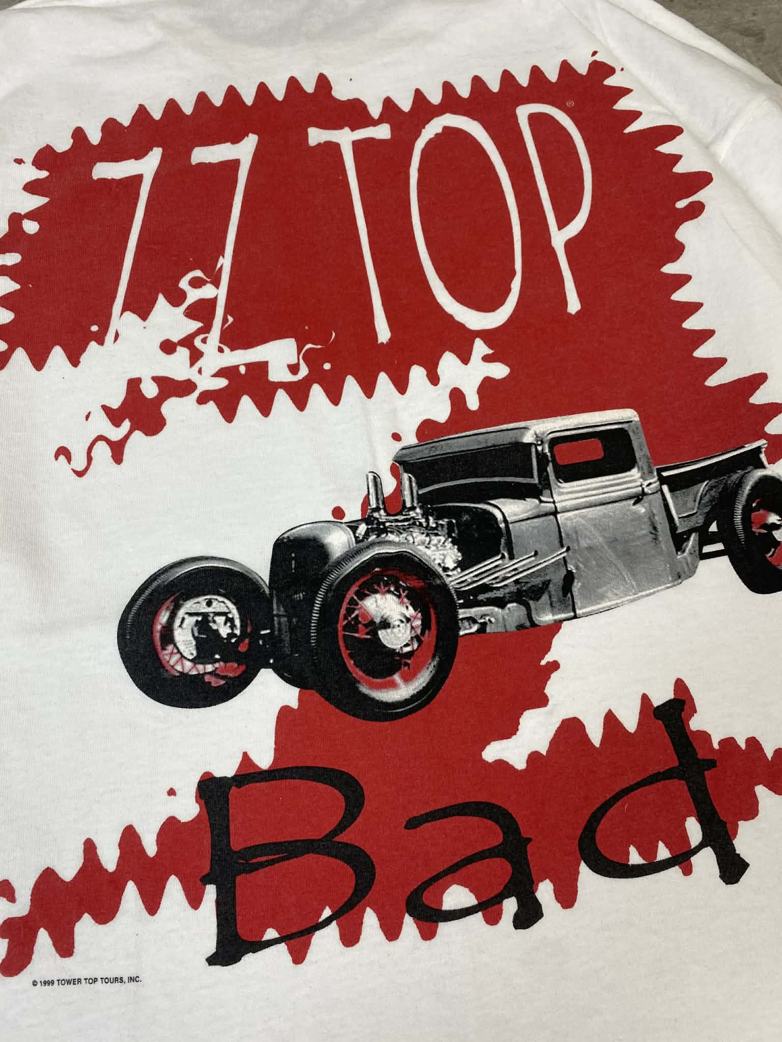 Vintage ZZ Top White Longsleeve T-shirt Bad 1999s Giant Rare Car Size US XL / EU 56 / 4 - 7 Thumbnail