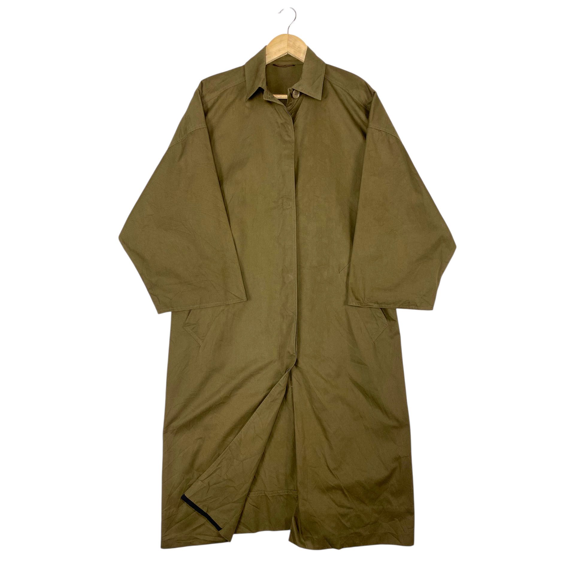 Max Mara 💥80s MAX MARA SPORTMAX OLIVE TRENCH JACKET Size L / US 10 / IT 46 - 2 Thumbnail