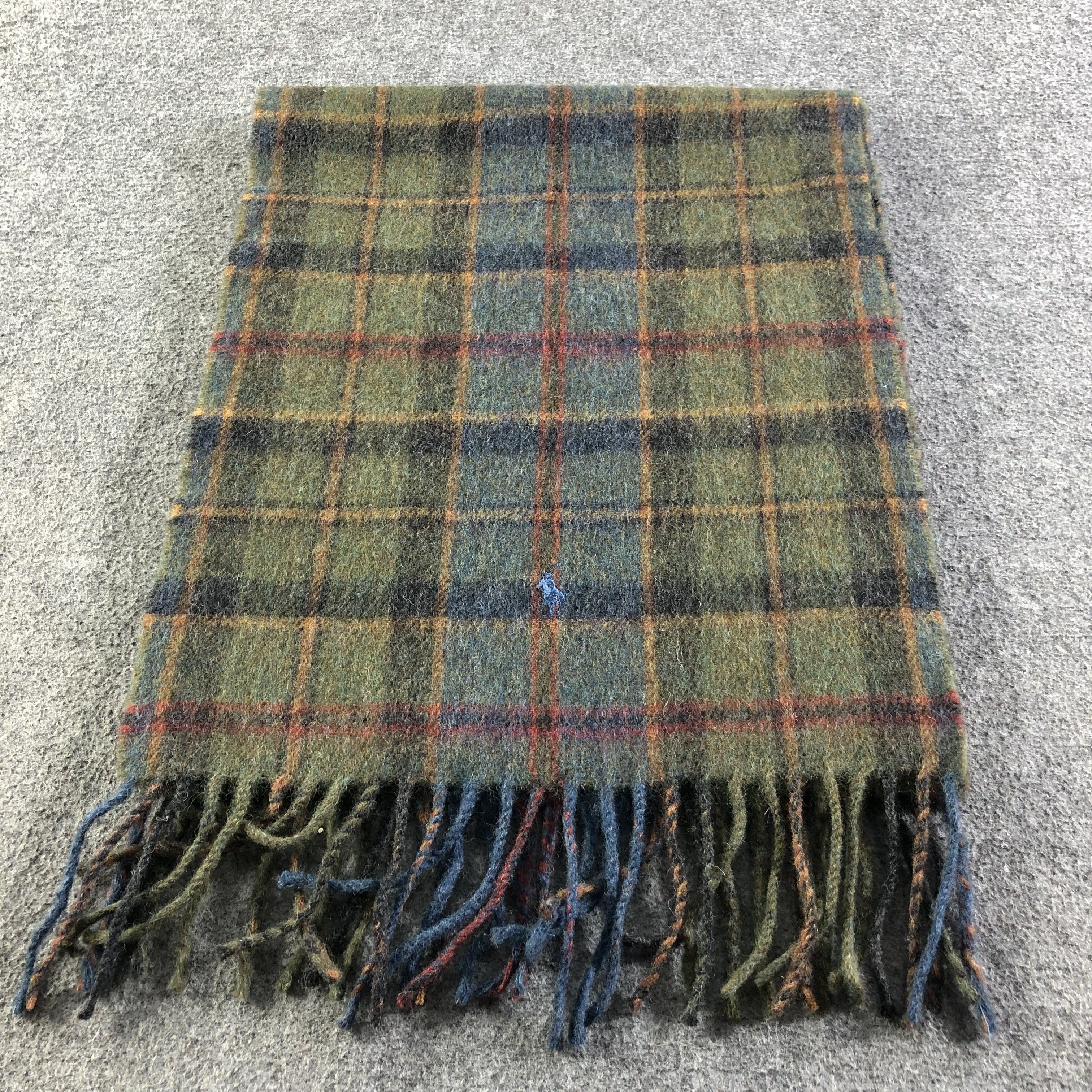 Polo Ralph Lauren Polo Ralph Lauren Tartan Wool Scarf Muffler V1835 Size ONE SIZE - 2 Thumbnail
