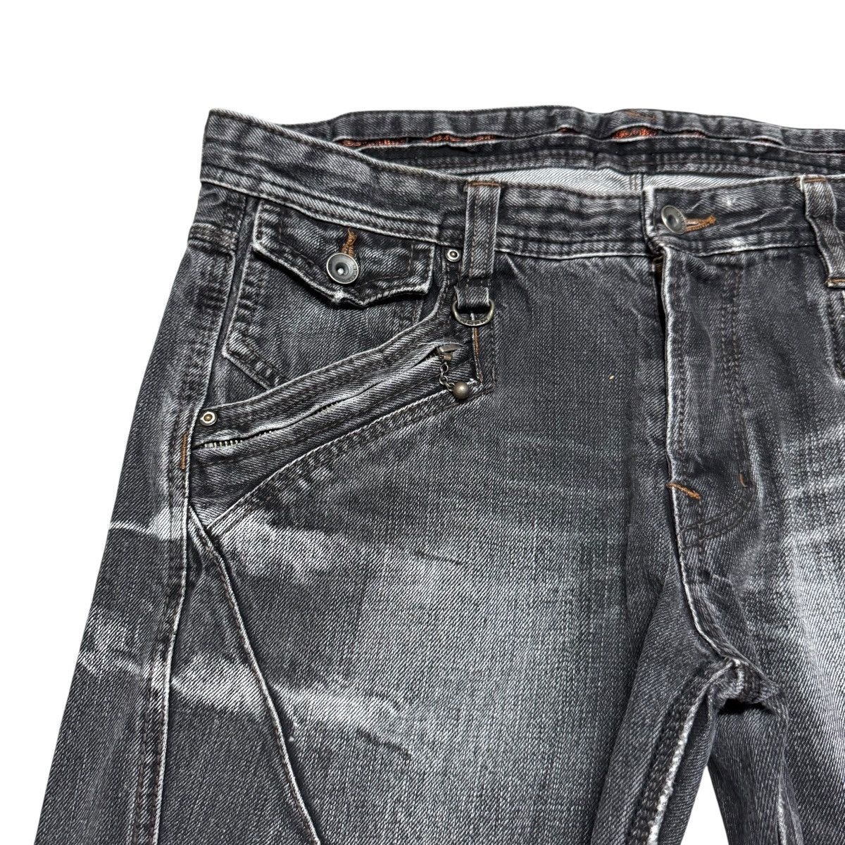 Nicole Club NCFM Nicole Club Multi Pocket Black Denim Flare Jeans Size US 34 / EU 50 - 4 Thumbnail