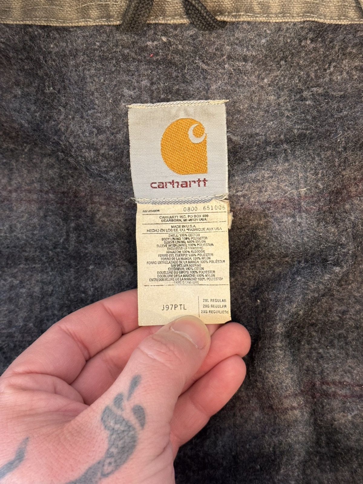 Carhartt Vintage 2000 Carhartt J97PTL Grey Detroit Jacket. Tagged 2XL Size US XXL / EU 58 / 5 - 8 Thumbnail