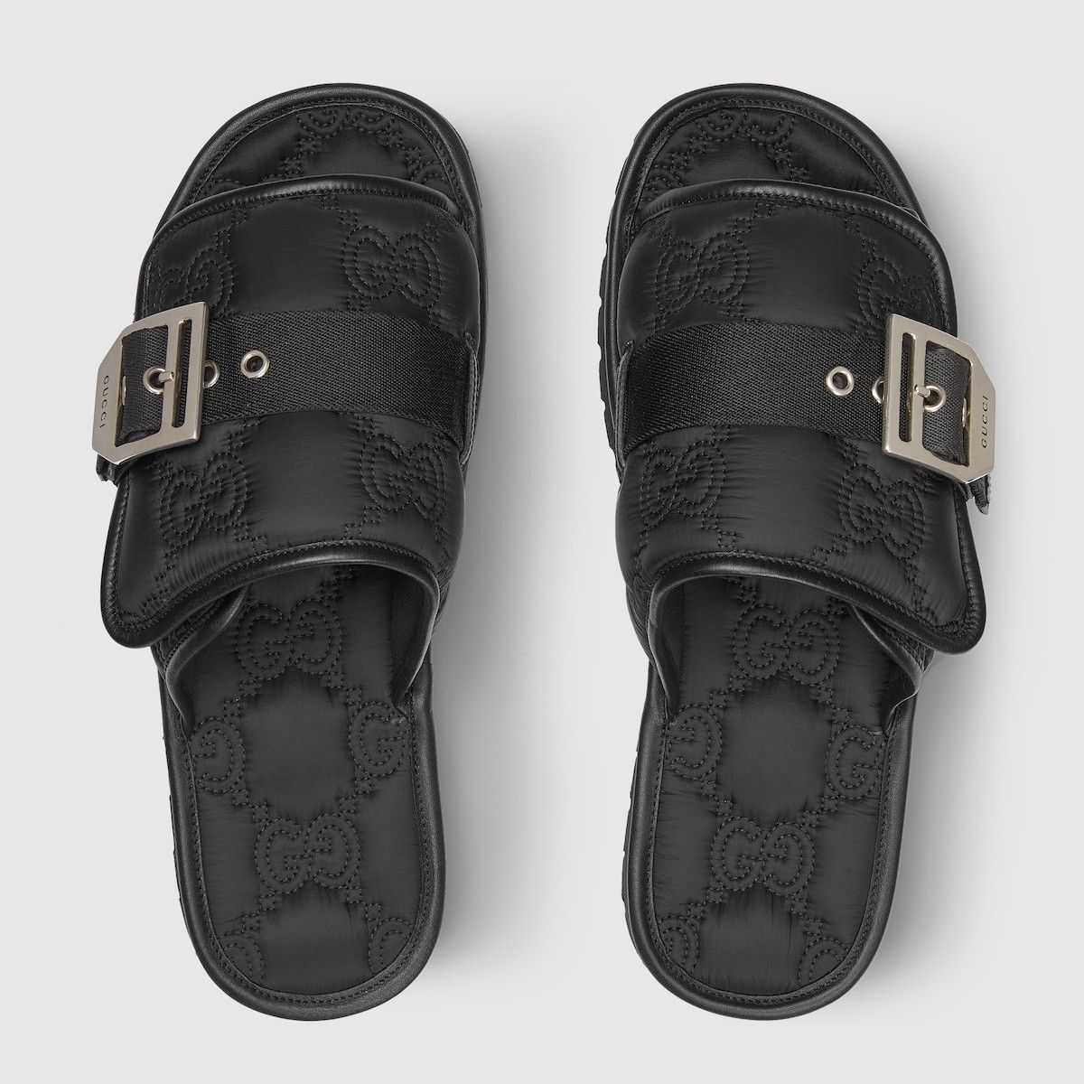Gucci o1s1wg110325 Men's GG Slide Sandals in Black Size US 5.5 / EU 38 - 5 Thumbnail