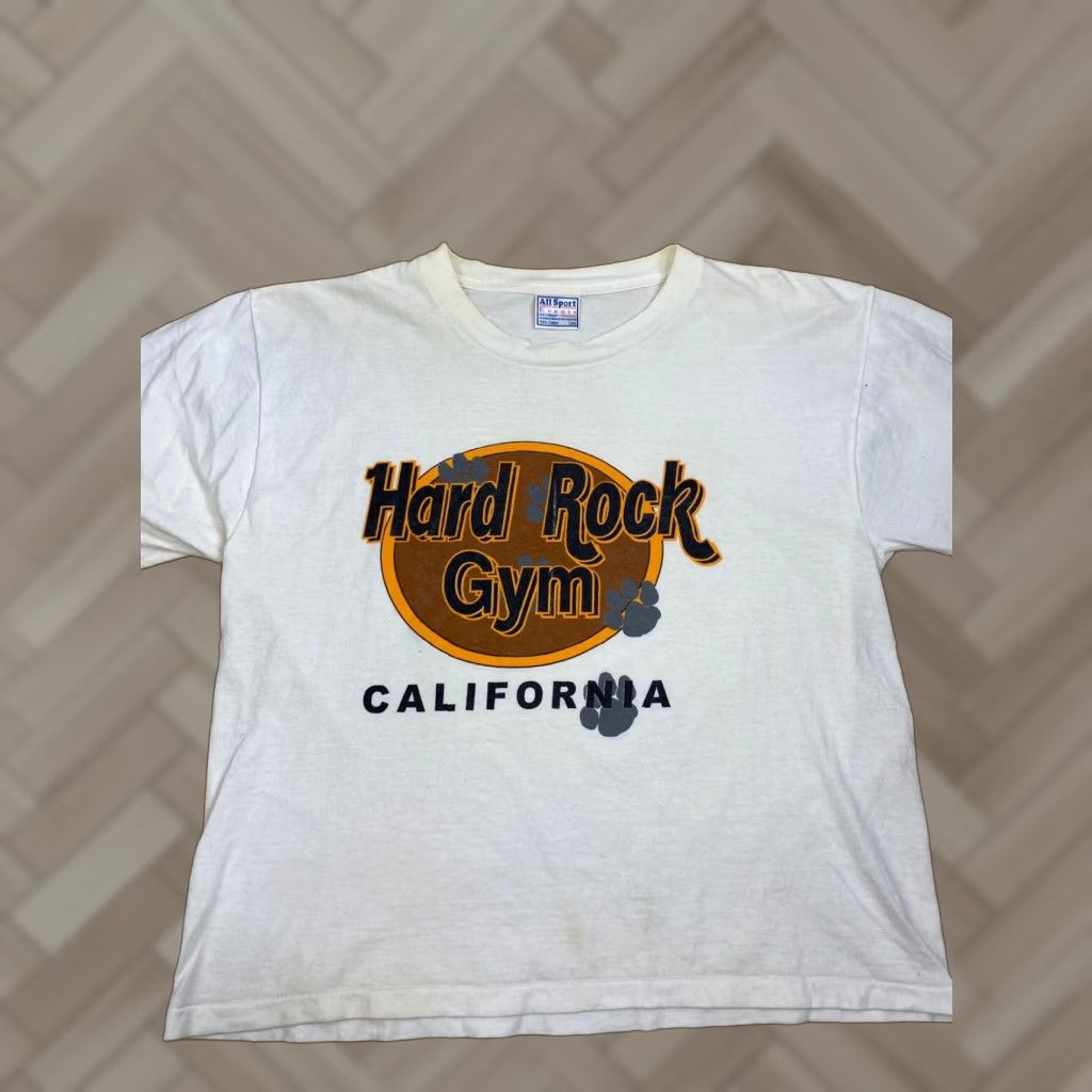 Vintage VINTAGE California Graphic Tee White T Shirt VTG Hard Rock Gym California Logo Unisex L 1990s Short Sleeve Cotton Mens Womens Boys Girls #2717 Size US L / EU 52-54 / 3 - 1 Thumbnail
